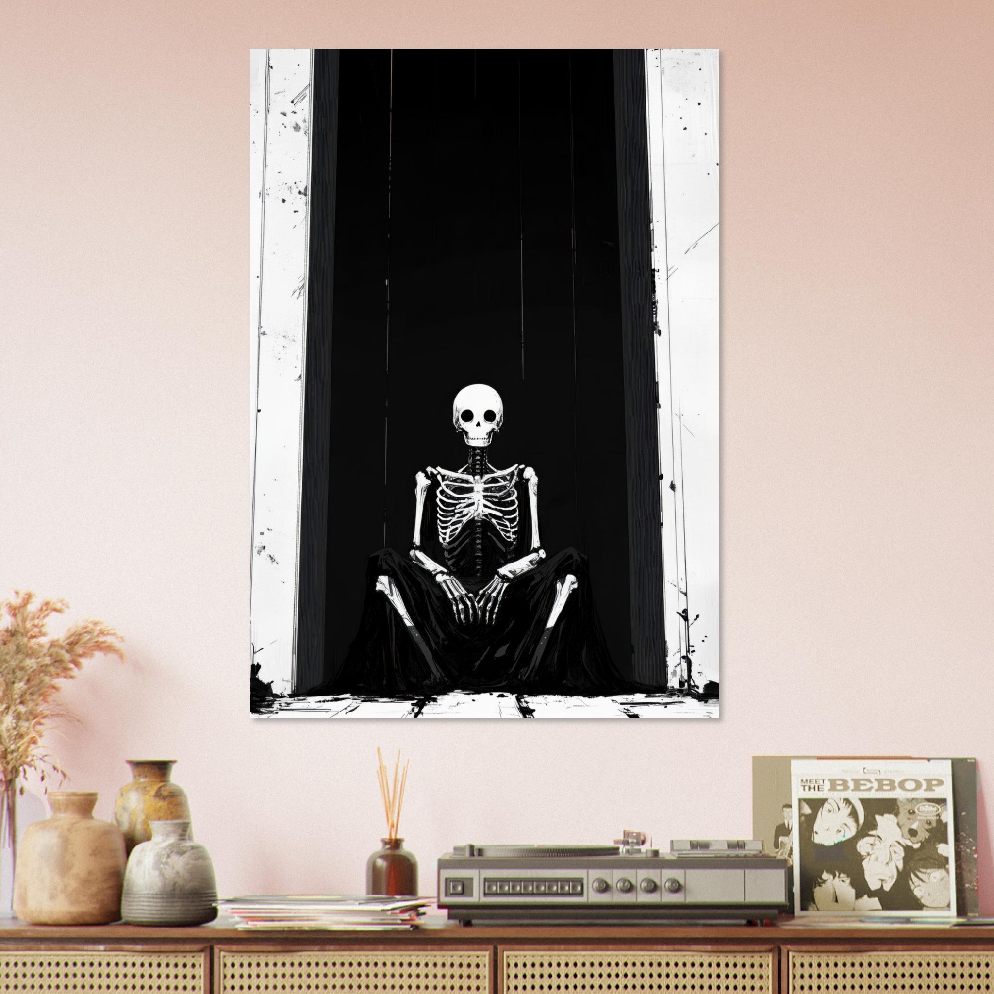 Aluminum Print Portrait - The Hollow King A haunting minimalist piece feat - Shop Ai Art WebShop - Digital Art online Store
