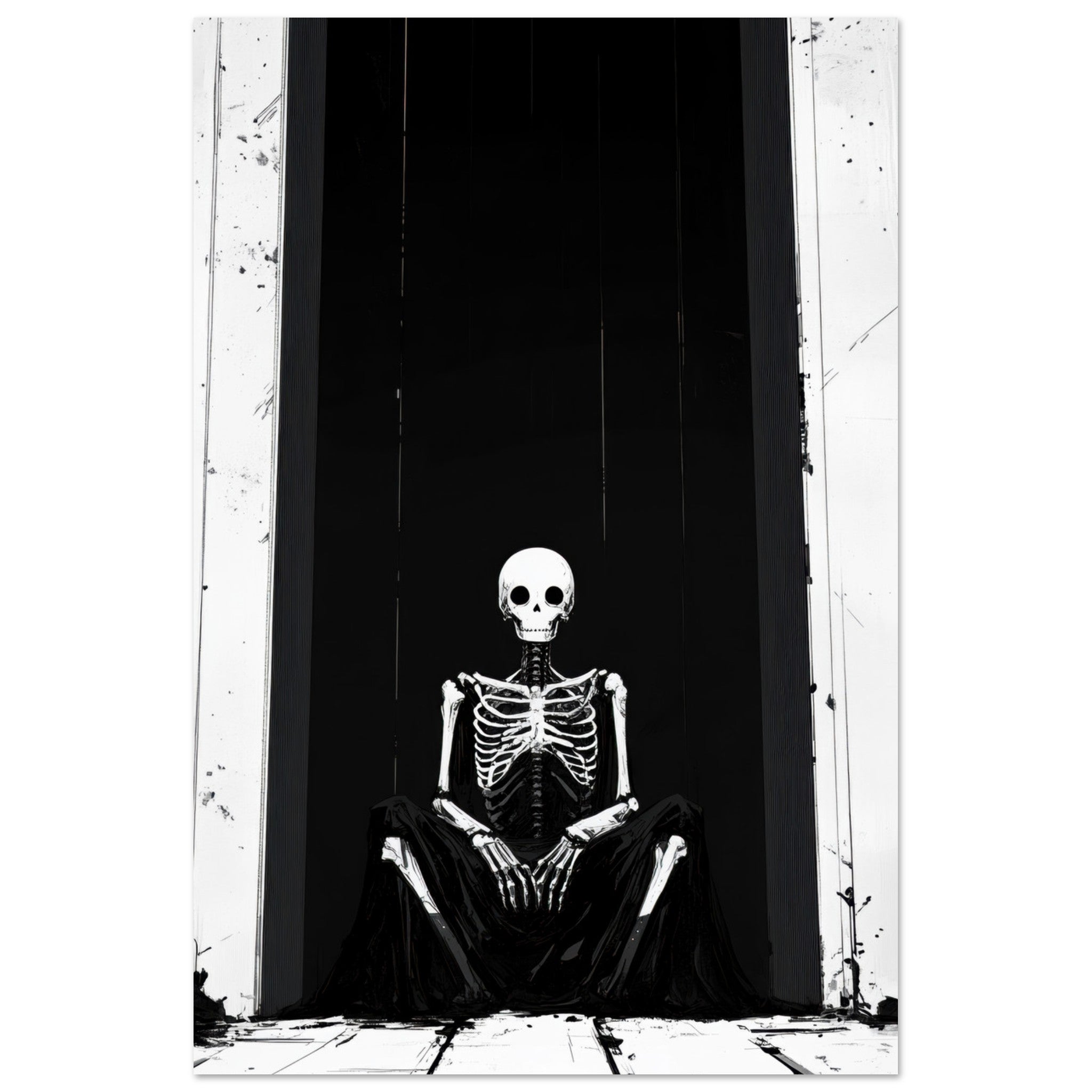 Aluminum Print Portrait - The Hollow King A haunting minimalist piece feat - Shop Ai Art WebShop - Digital Art online Store