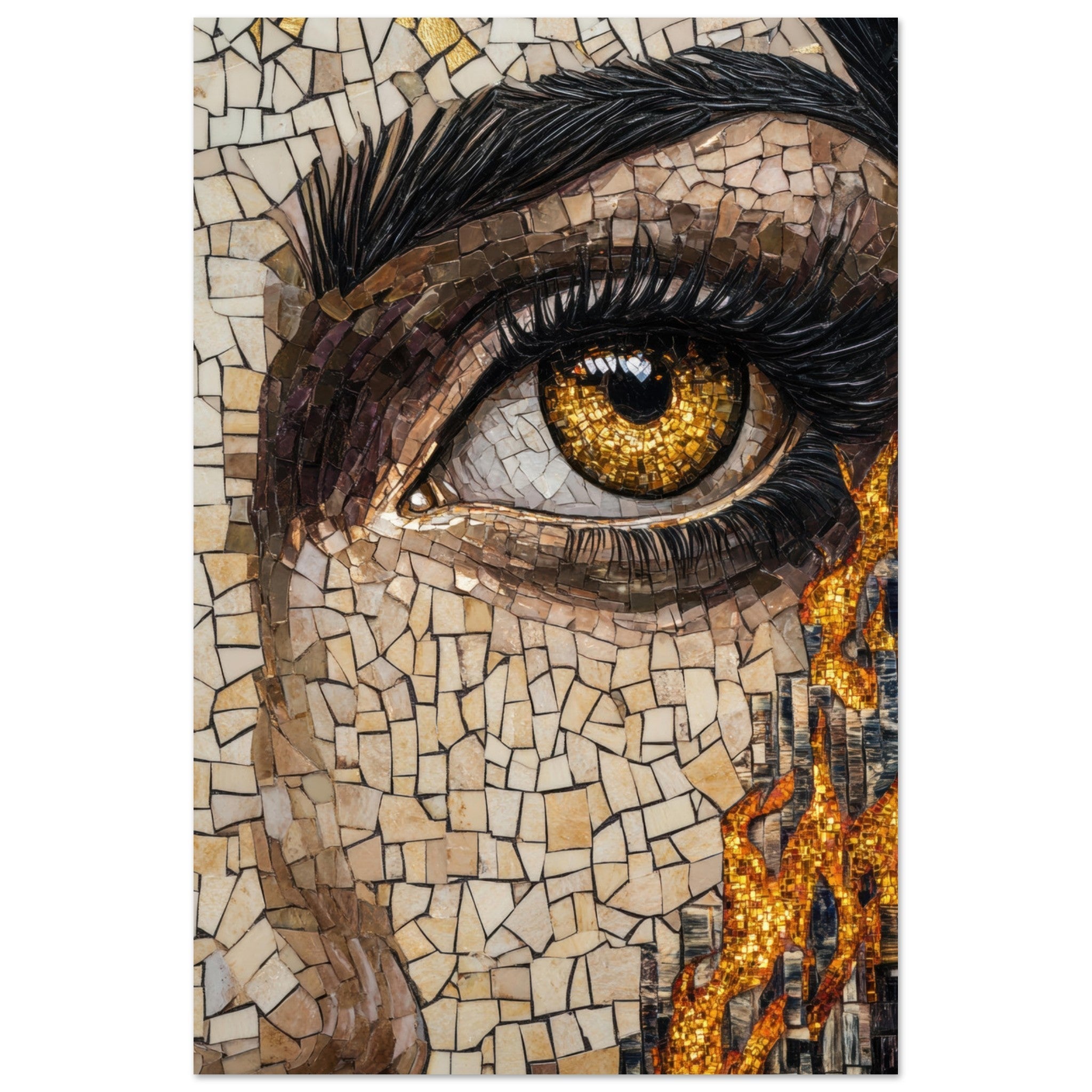 Aluminum Print Portrait - The Oracles Forbidden Prophecy Byzantine Mosaic 2 - Shop Ai Art WebShop - Digital Art online Store