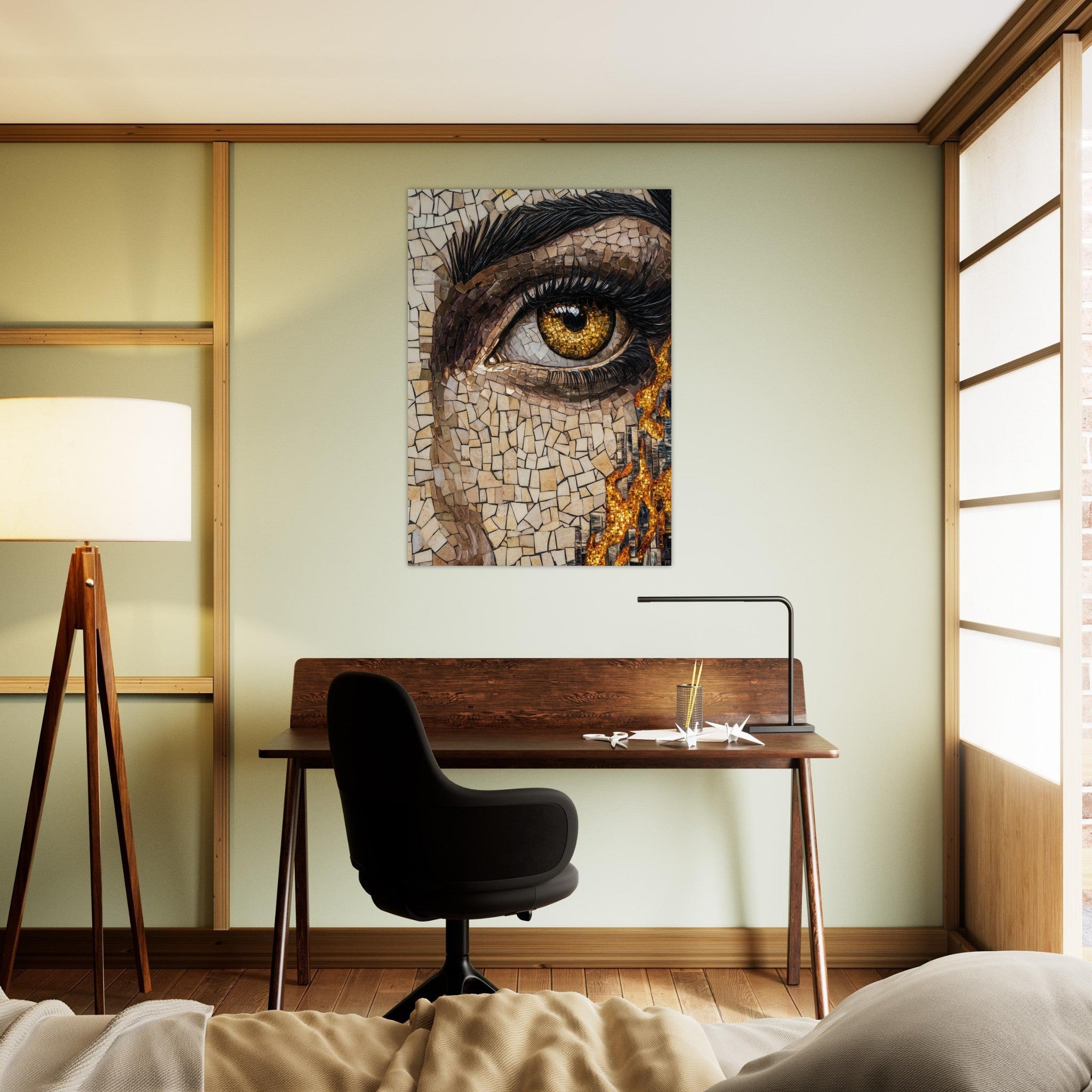 Aluminum Print Portrait - The Oracles Forbidden Prophecy Byzantine Mosaic 2 - Shop Ai Art WebShop - Digital Art online Store