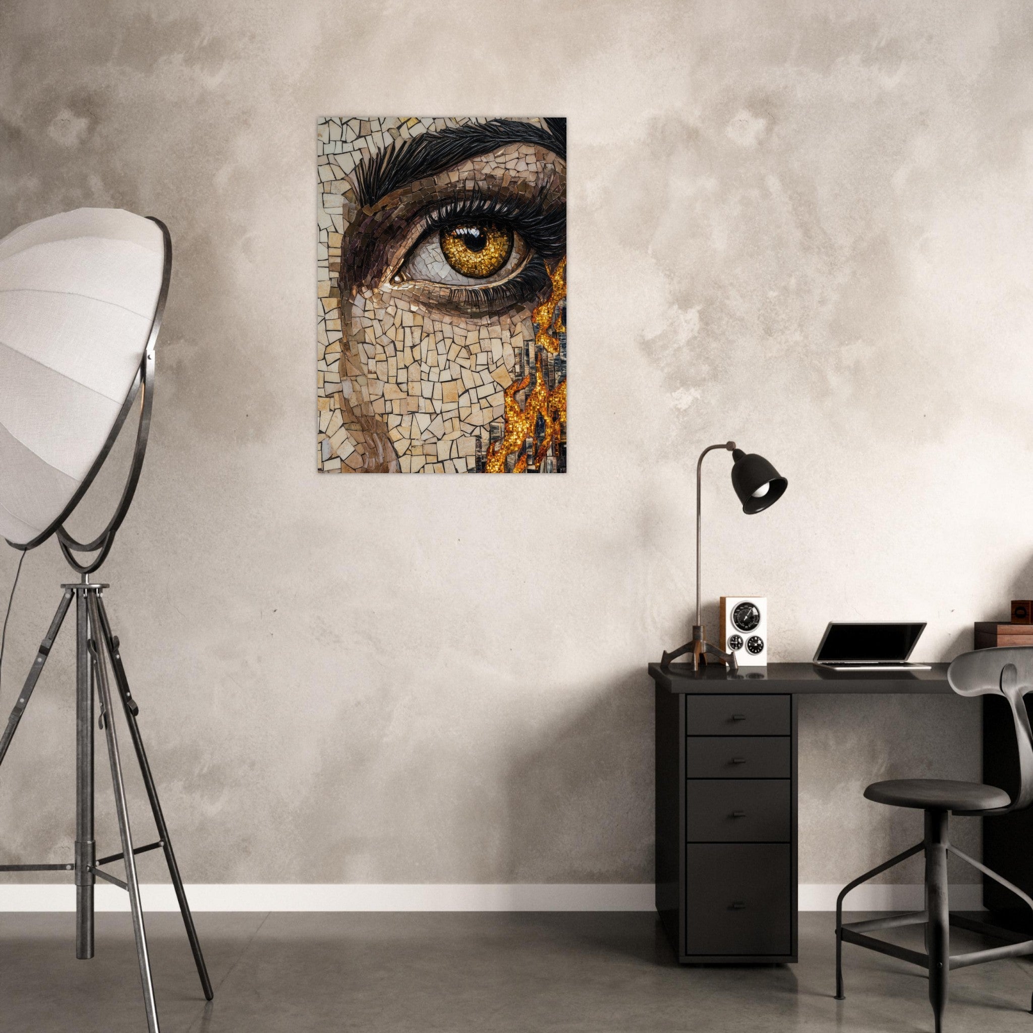 Aluminum Print Portrait - The Oracles Forbidden Prophecy Byzantine Mosaic 2 - Shop Ai Art WebShop - Digital Art online Store