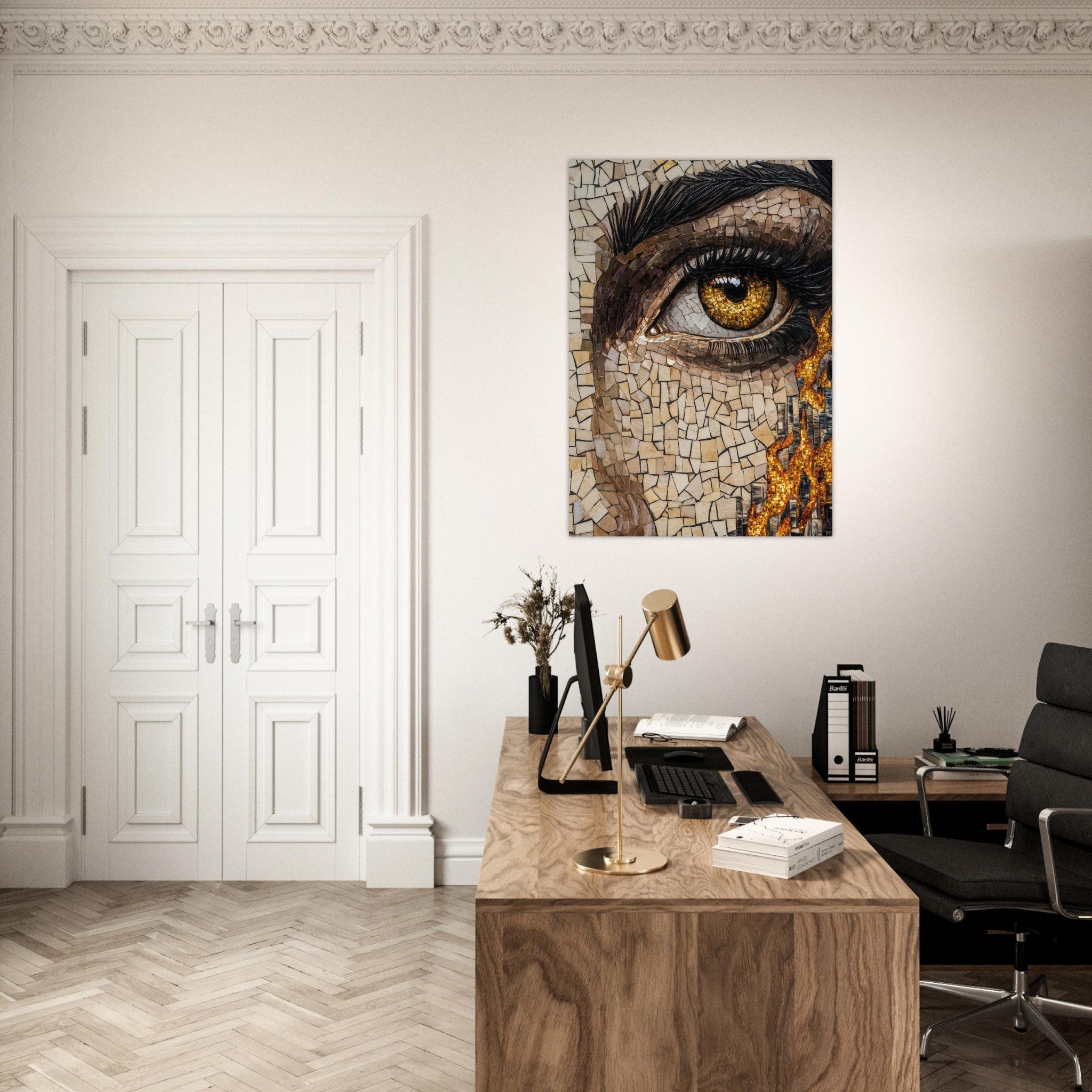 Aluminum Print Portrait - The Oracles Forbidden Prophecy Byzantine Mosaic 2 - Shop Ai Art WebShop - Digital Art online Store