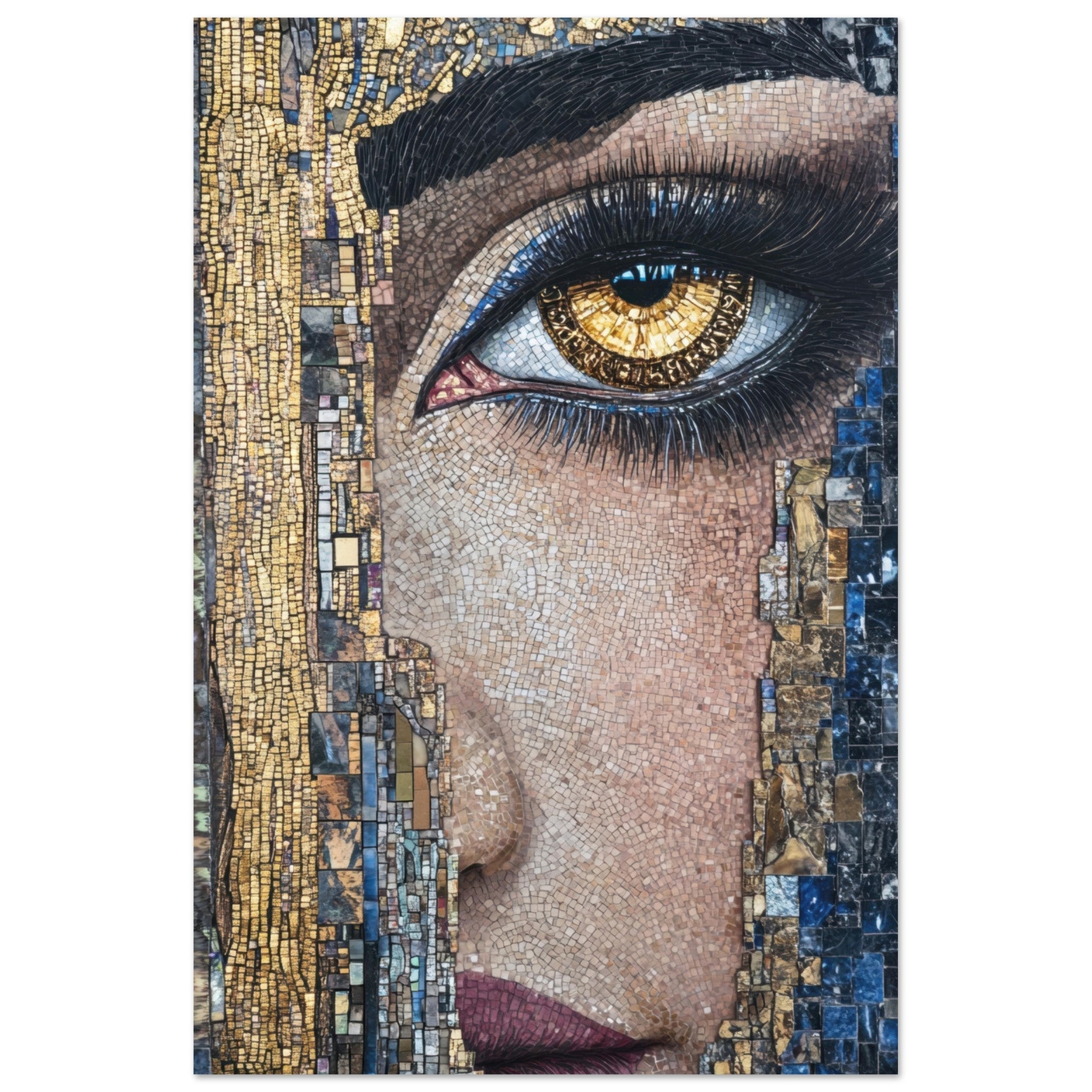 Aluminum Print Portrait - The Oracles Forbidden Prophecy Byzantine Mosaic 6 - Shop Ai Art WebShop - Digital Art online Store