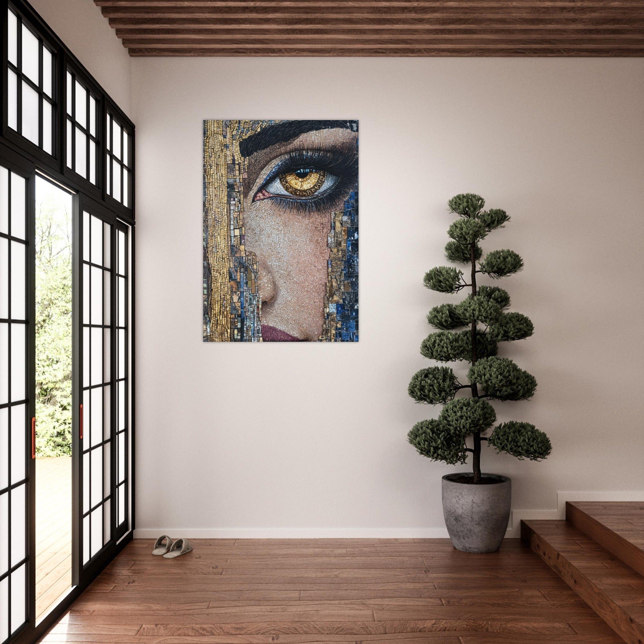 Aluminum Print Portrait - The Oracles Forbidden Prophecy Byzantine Mosaic 6 - Shop Ai Art WebShop - Digital Art online Store