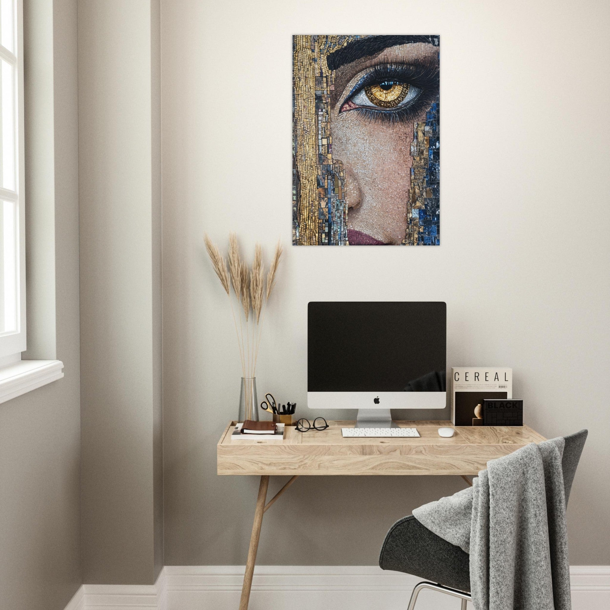 Aluminum Print Portrait - The Oracles Forbidden Prophecy Byzantine Mosaic 6 - Shop Ai Art WebShop - Digital Art online Store