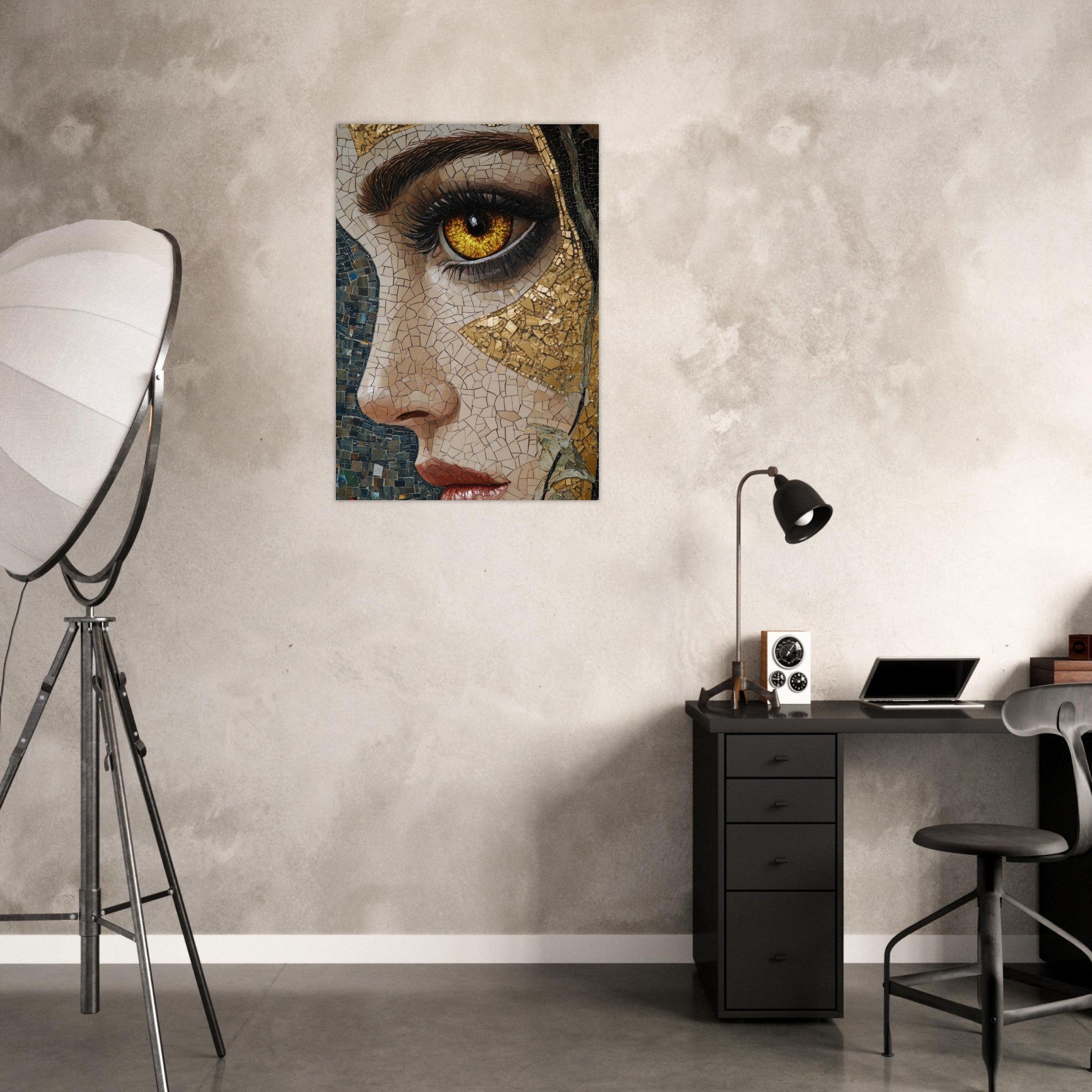 Aluminum Print Portrait - The Oracles Forbidden Prophecy Byzantine Mosaic - Shop Ai Art WebShop - Digital Art online Store