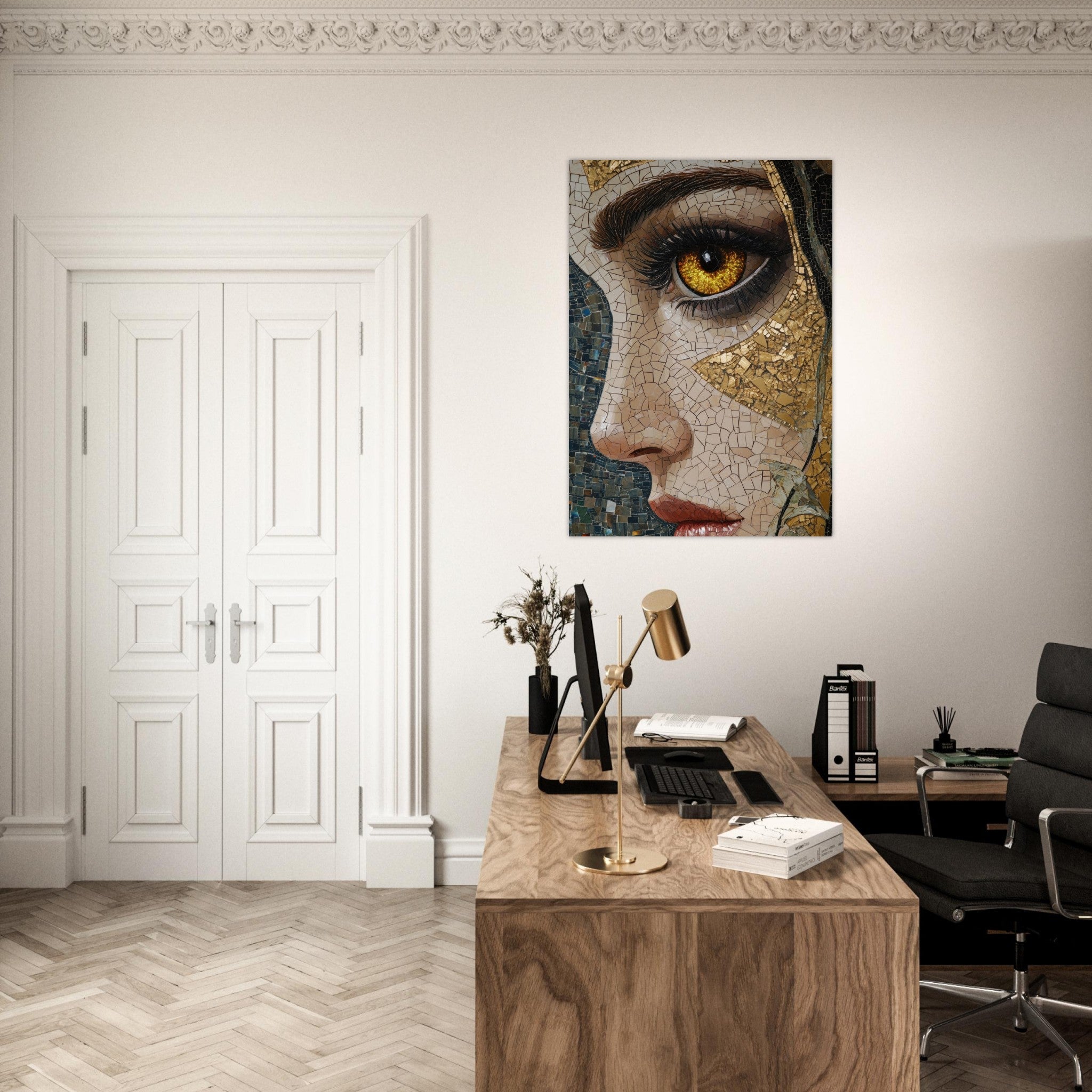 Aluminum Print Portrait - The Oracles Forbidden Prophecy Byzantine Mosaic - Shop Ai Art WebShop - Digital Art online Store