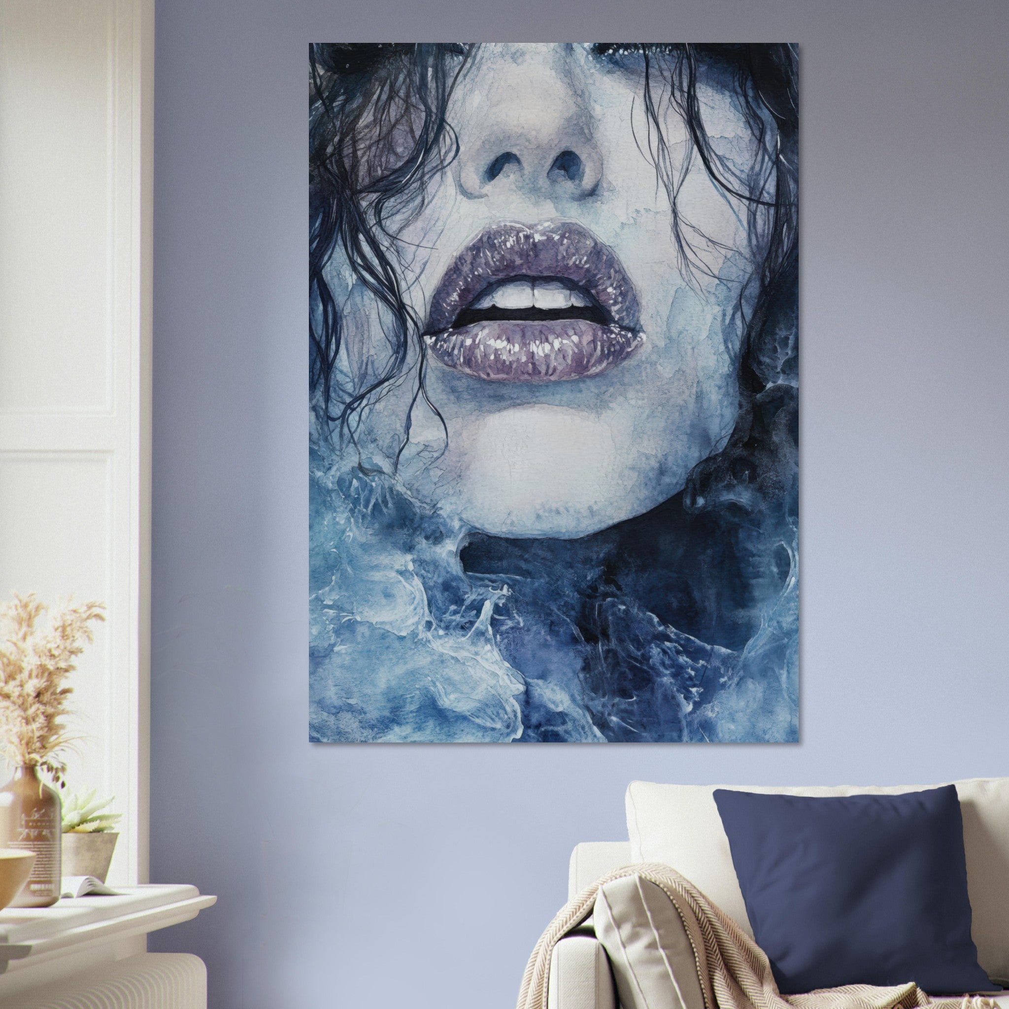 Aluminum Print Portrait - The Sirens Lament Gothic Watercolor Extreme Los 4 - Shop Ai Art WebShop - Digital Art online Store