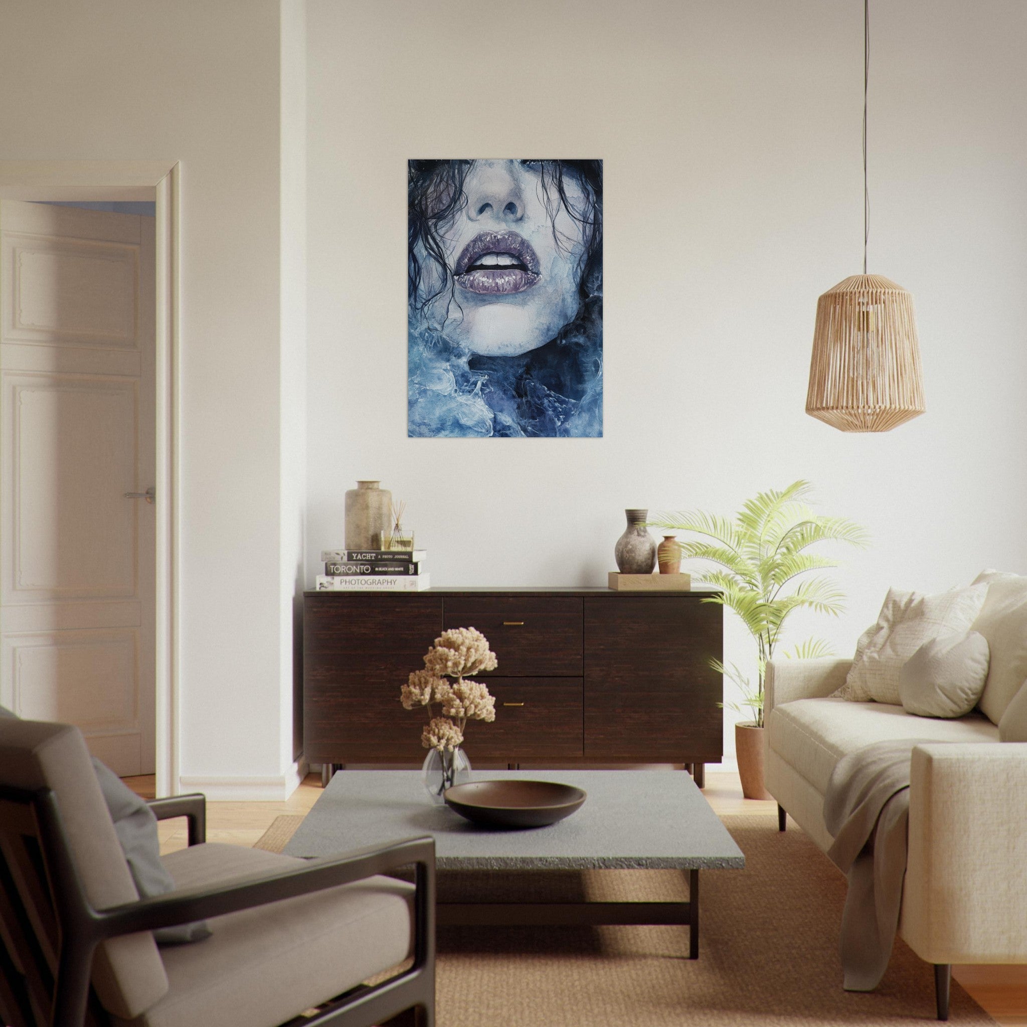 Aluminum Print Portrait - The Sirens Lament Gothic Watercolor Extreme Los 4 - Shop Ai Art WebShop - Digital Art online Store