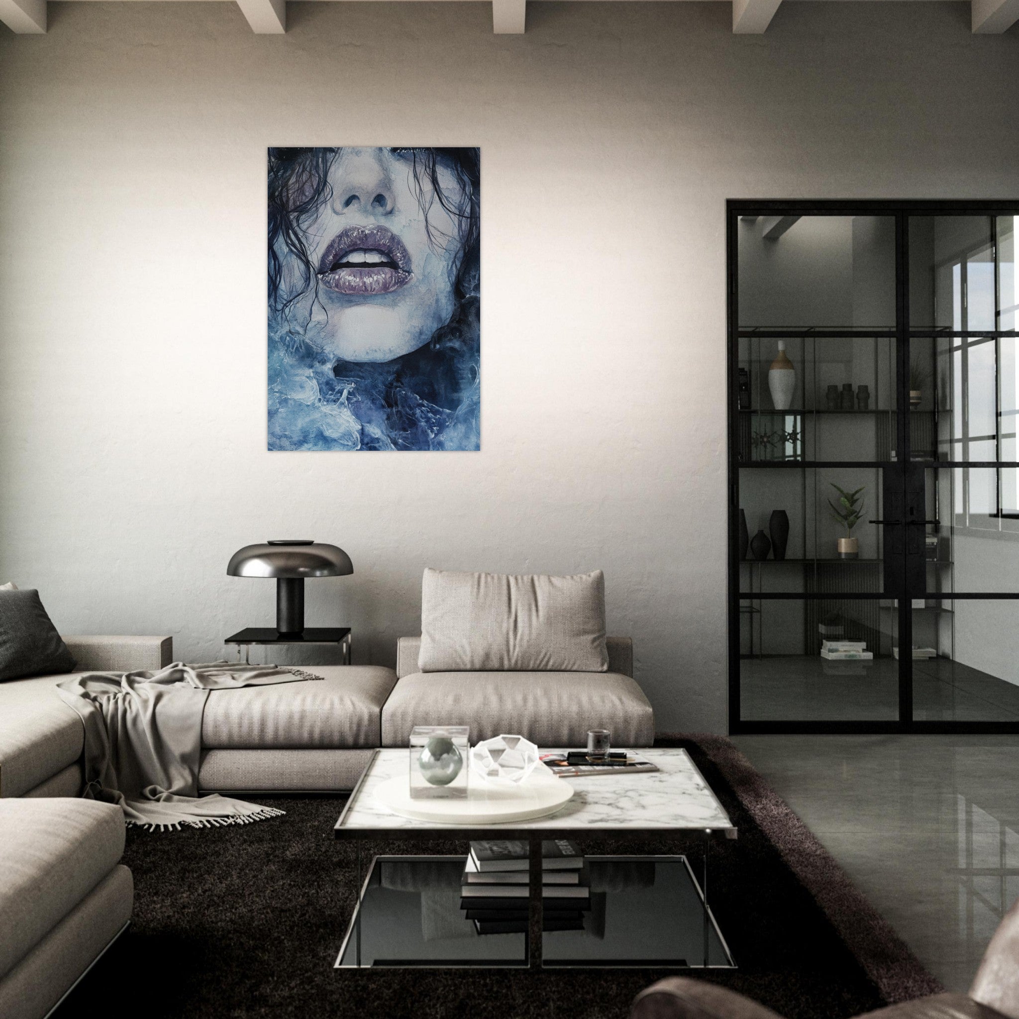 Aluminum Print Portrait - The Sirens Lament Gothic Watercolor Extreme Los 4 - Shop Ai Art WebShop - Digital Art online Store