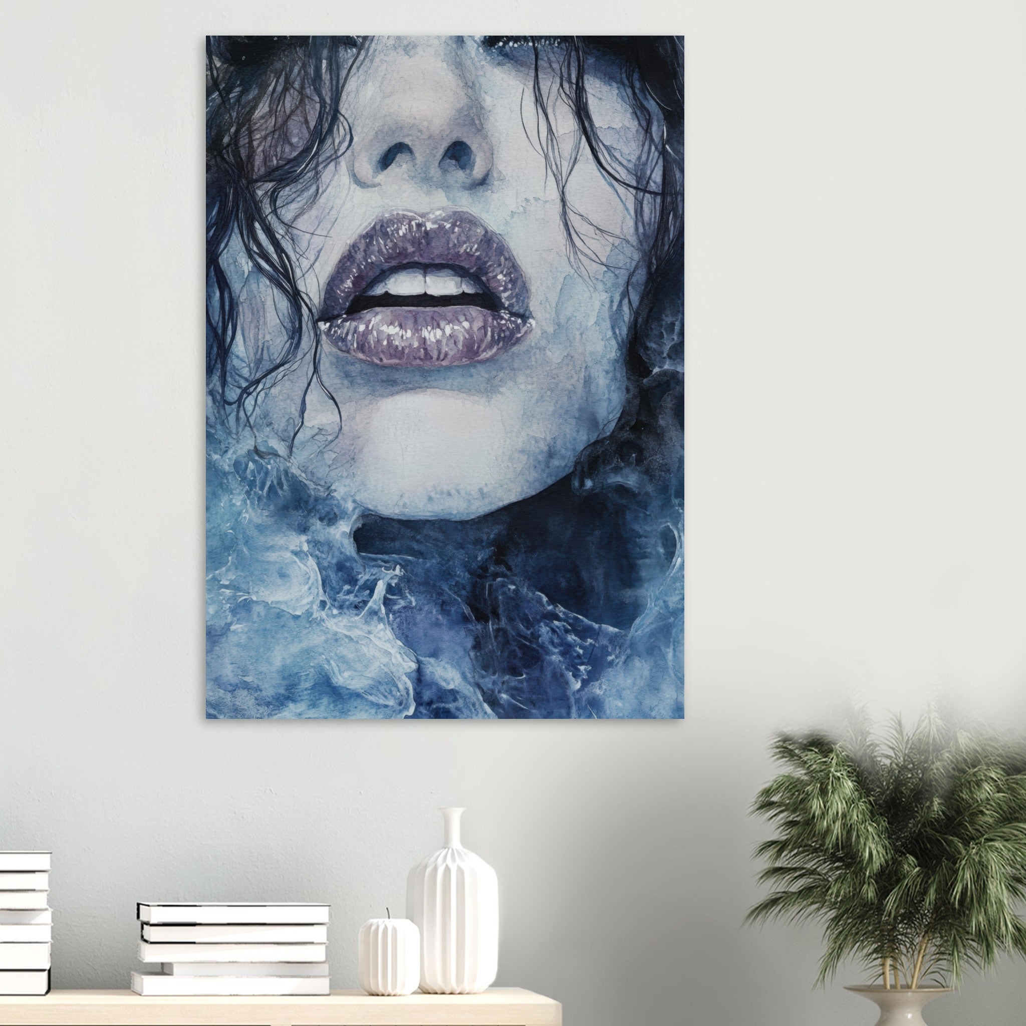 Aluminum Print Portrait - The Sirens Lament Gothic Watercolor Extreme Los 4 - Shop Ai Art WebShop - Digital Art online Store