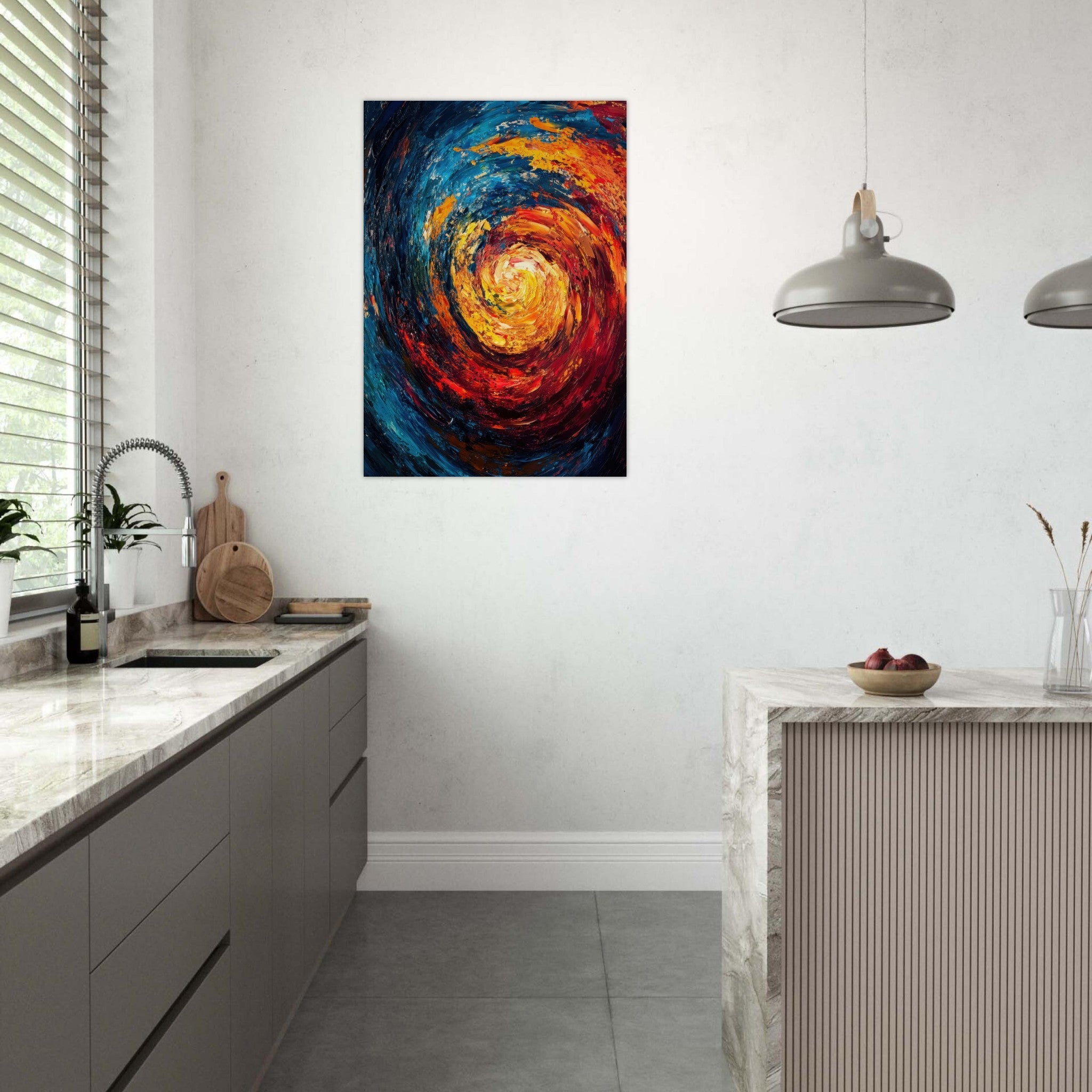 Aluminum Print Portrait - Vortex of Emotions A swirling fusion of vagrant - Shop Ai Art WebShop - Digital Art online Store
