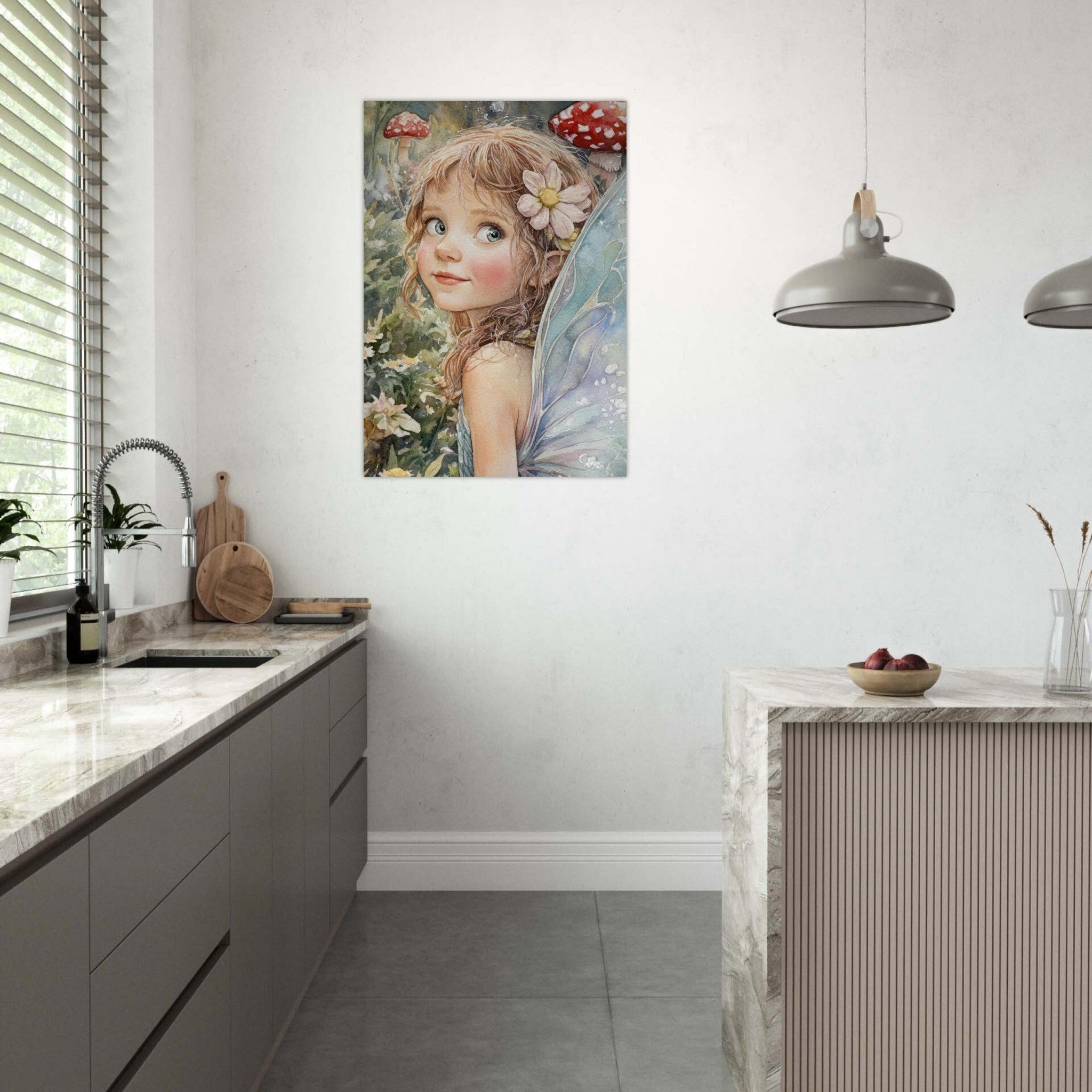 Aluminum Print Portrait - Watercolor Faerie Glade Watercolor Over - the - Thou 3 - Shop Ai Art WebShop - Digital Art online Store