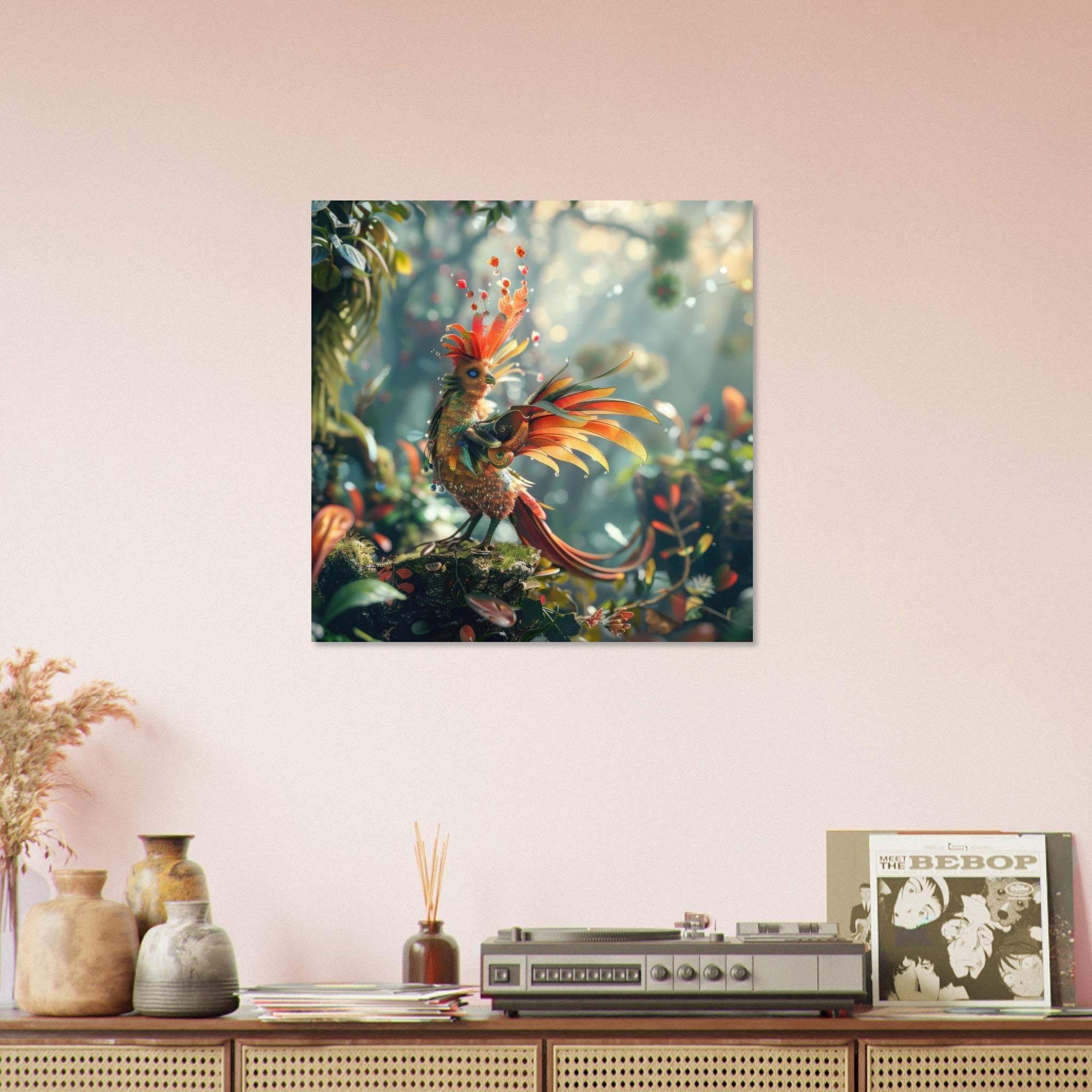 Aluminum Print Square - Amazing fantasy world with fantasy creatures 55m birds 6 - Shop Ai Art WebShop - Digital Art online Store