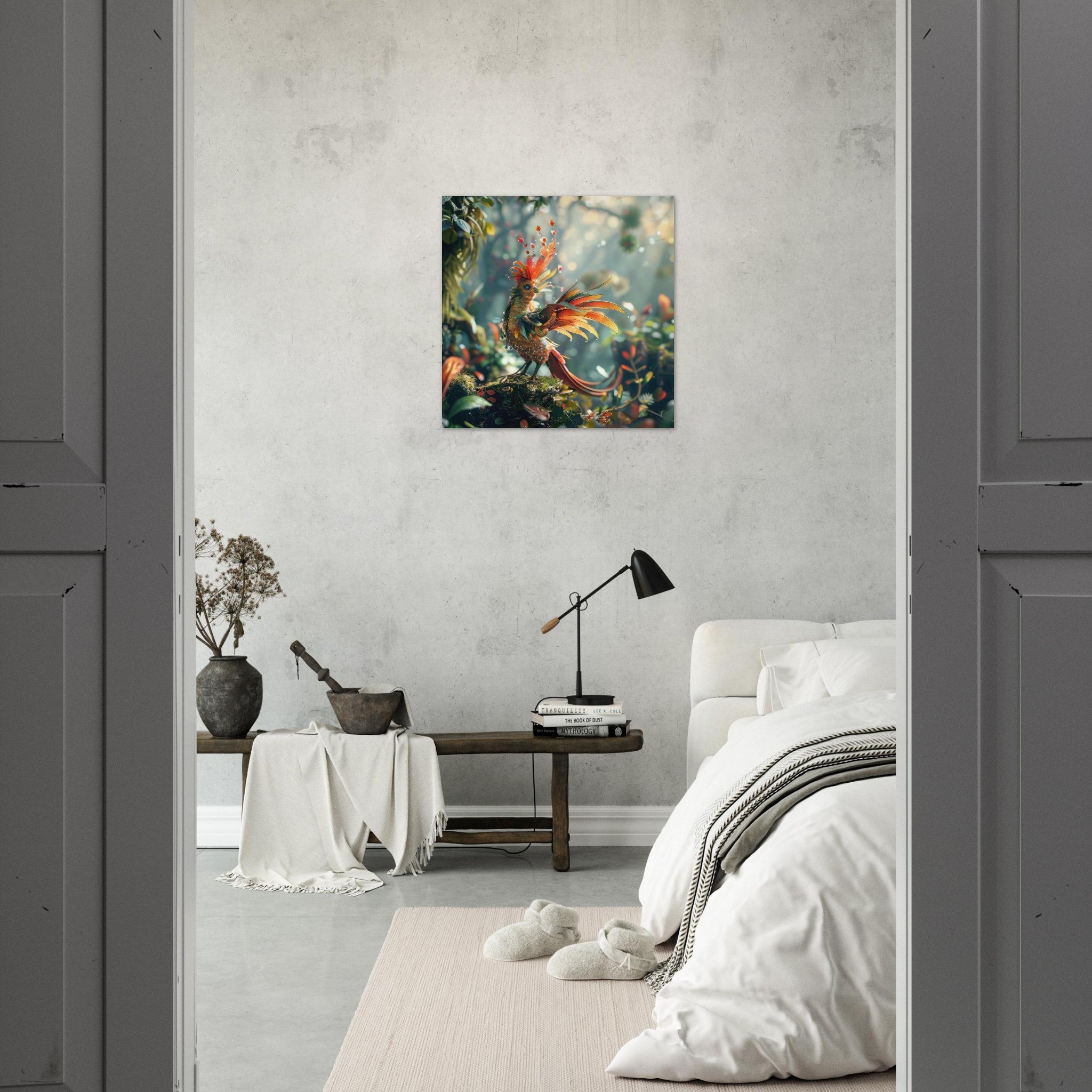 Aluminum Print Square - Amazing fantasy world with fantasy creatures 55m birds 6 - Shop Ai Art WebShop - Digital Art online Store