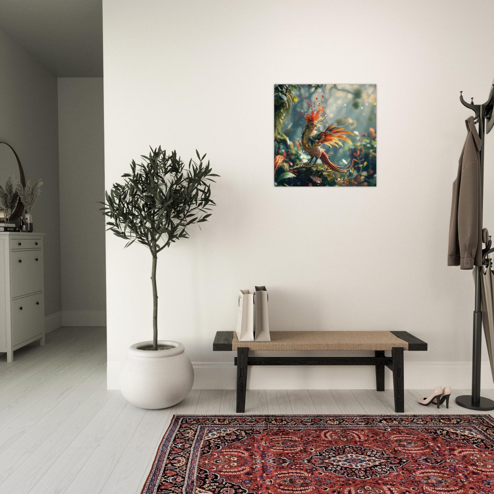 Aluminum Print Square - Amazing fantasy world with fantasy creatures 55m birds 6 - Shop Ai Art WebShop - Digital Art online Store