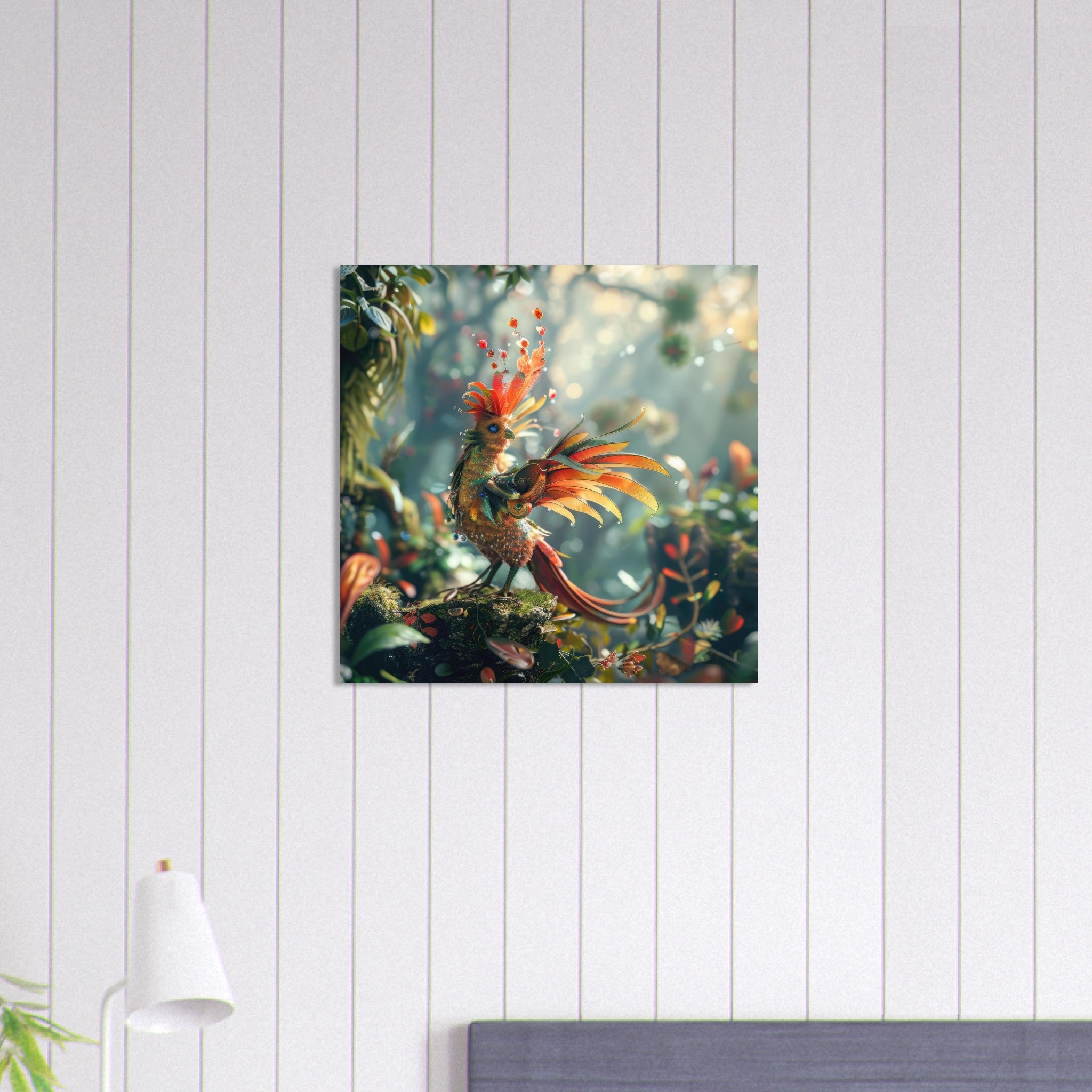 Aluminum Print Square - Amazing fantasy world with fantasy creatures 55m birds 6 - Shop Ai Art WebShop - Digital Art online Store