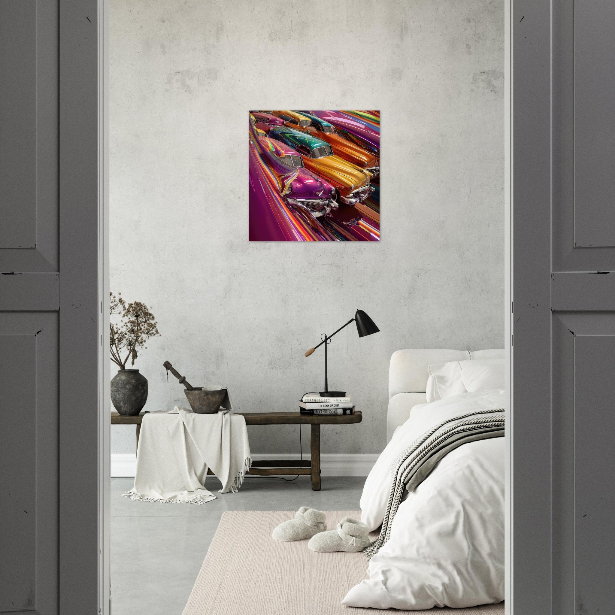 Aluminum Print Square - Classic Cars Art - Shop Ai Art WebShop - Digital Art online Store