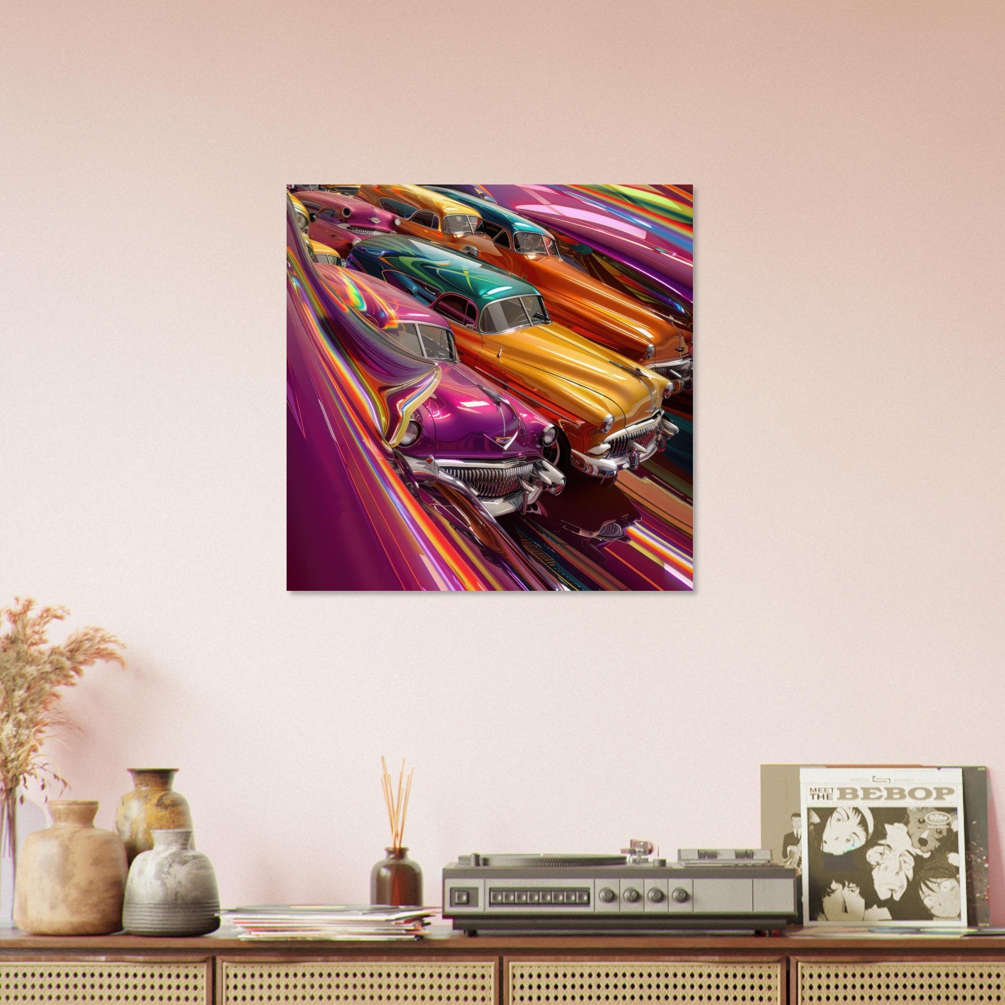 Aluminum Print Square - Classic Cars Art - Shop Ai Art WebShop - Digital Art online Store