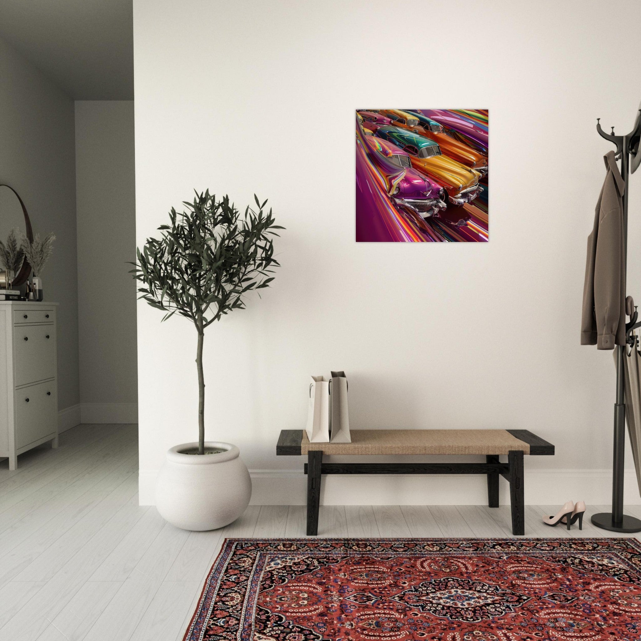 Aluminum Print Square - Classic Cars Art - Shop Ai Art WebShop - Digital Art online Store