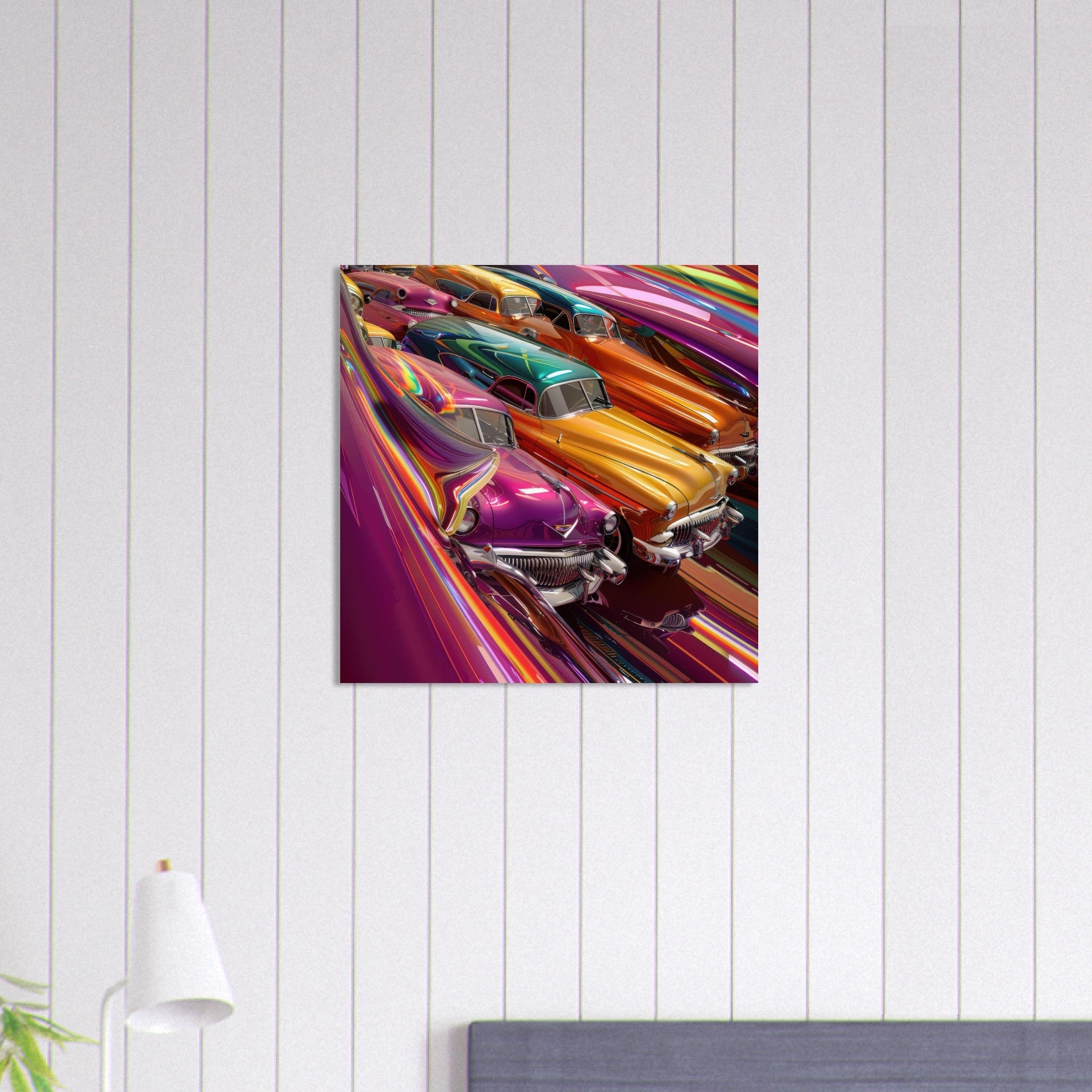 Aluminum Print Square - Classic Cars Art - Shop Ai Art WebShop - Digital Art online Store
