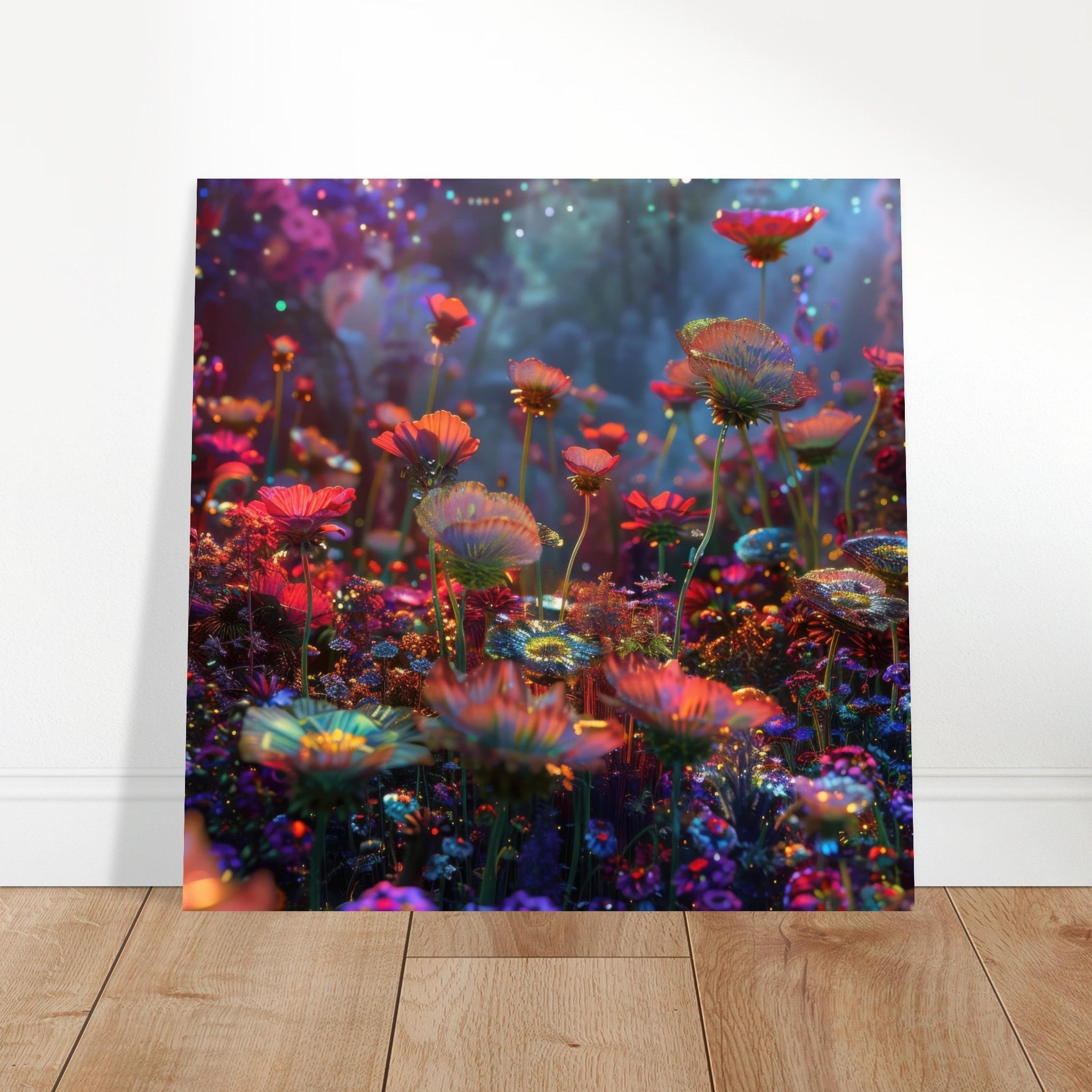 Aluminum Print Square - Colorfull Flower Art 13 - Shop Ai Art WebShop - Digital Art online Store