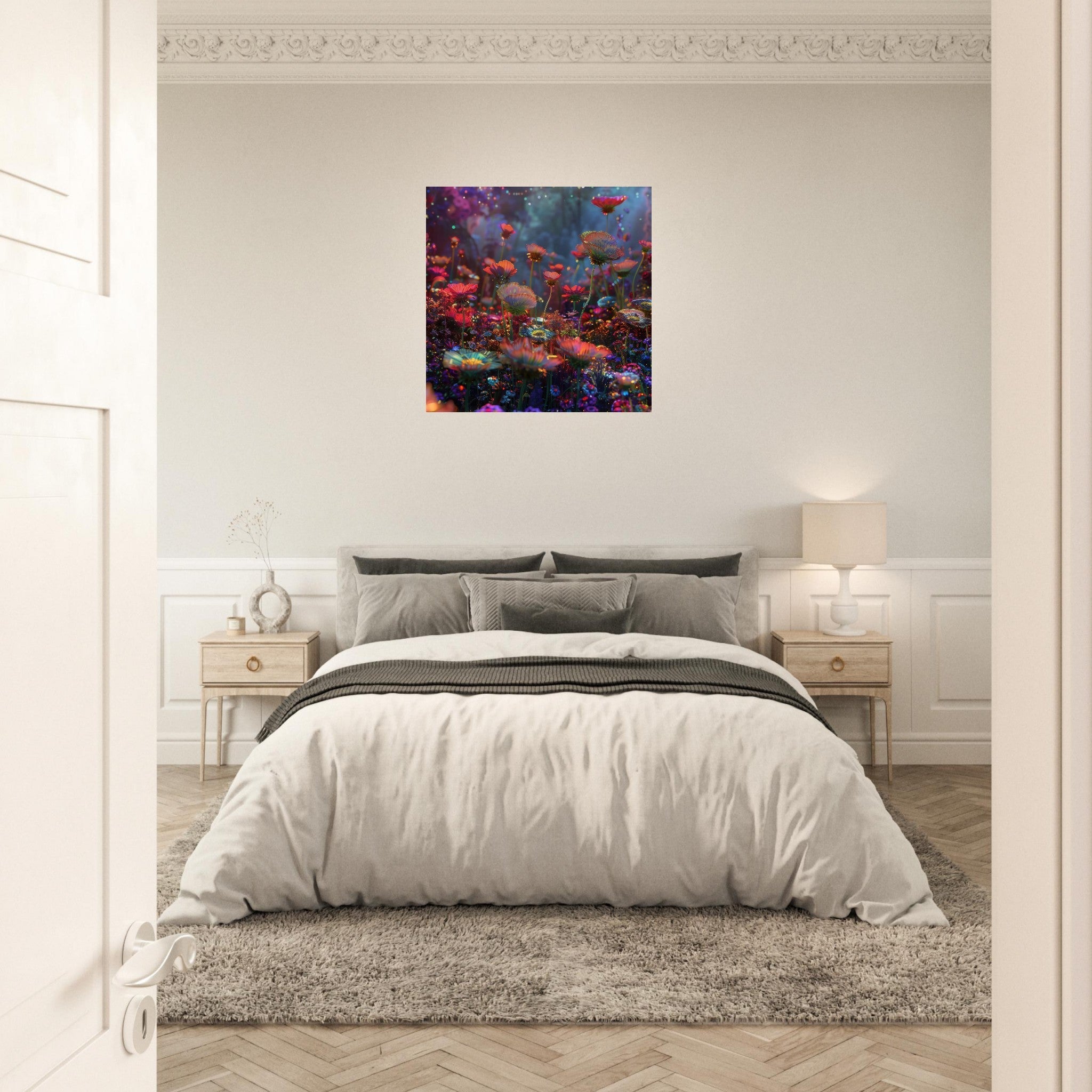 Aluminum Print Square - Colorfull Flower Art 13 - Shop Ai Art WebShop - Digital Art online Store