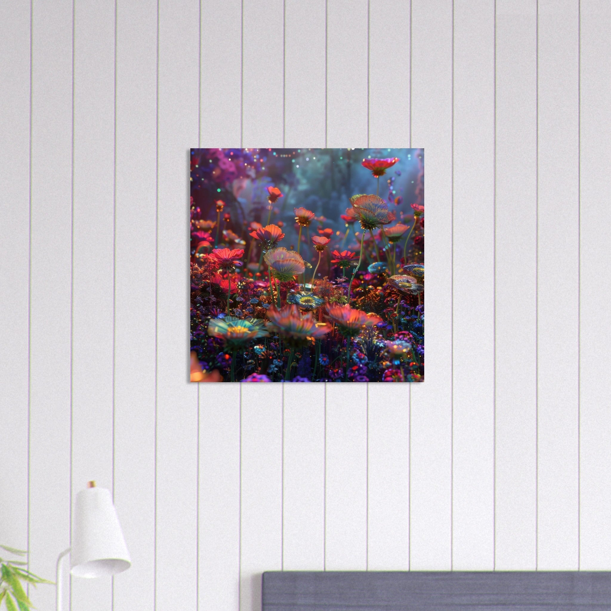 Aluminum Print Square - Colorfull Flower Art 13 - Shop Ai Art WebShop - Digital Art online Store
