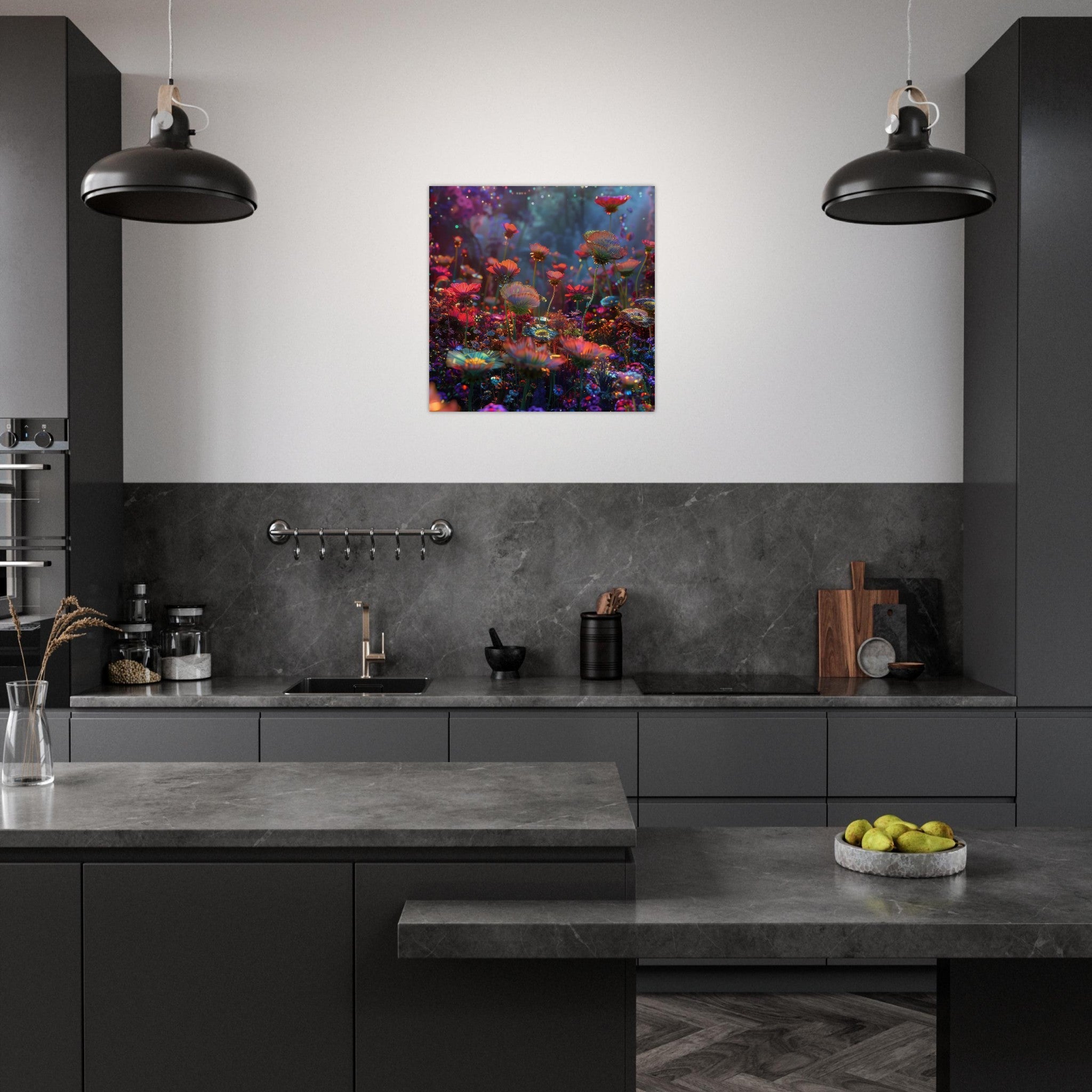 Aluminum Print Square - Colorfull Flower Art 13 - Shop Ai Art WebShop - Digital Art online Store