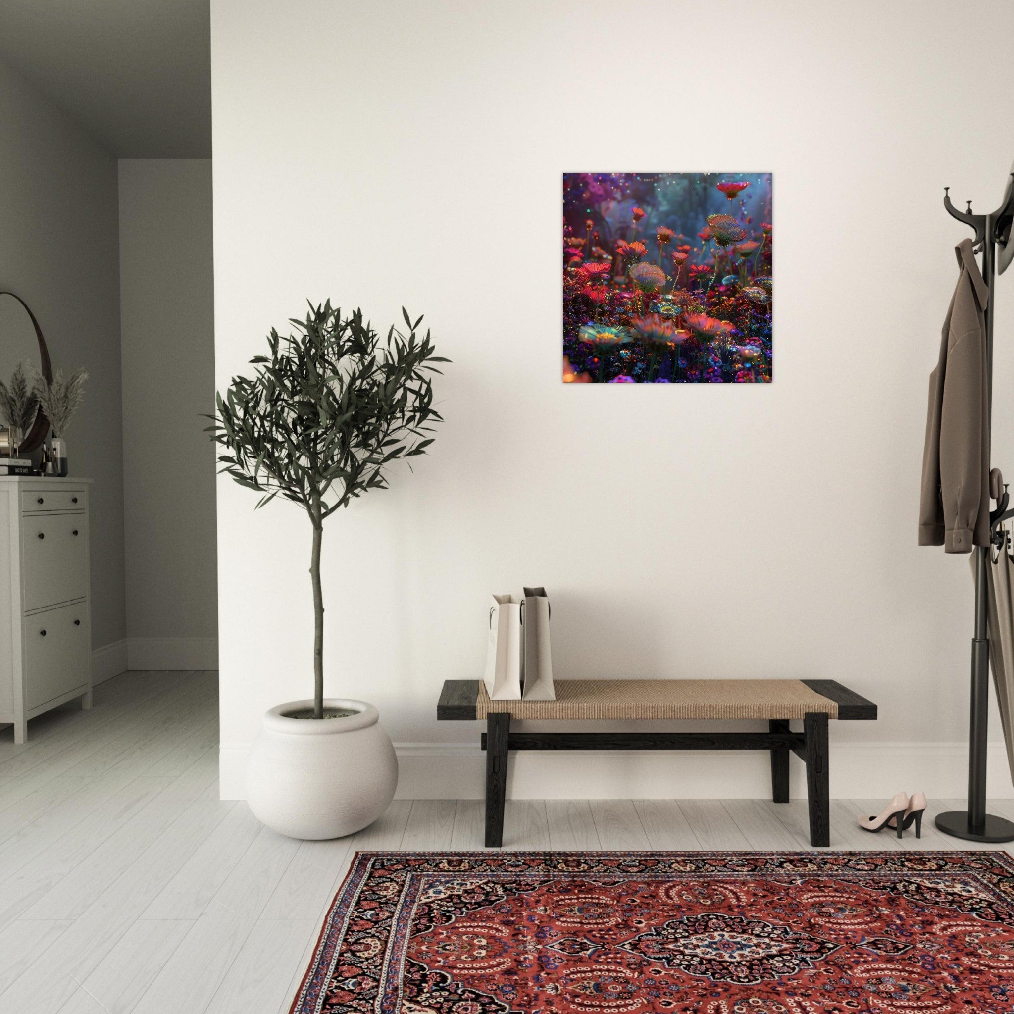 Aluminum Print Square - Colorfull Flower Art 13 - Shop Ai Art WebShop - Digital Art online Store