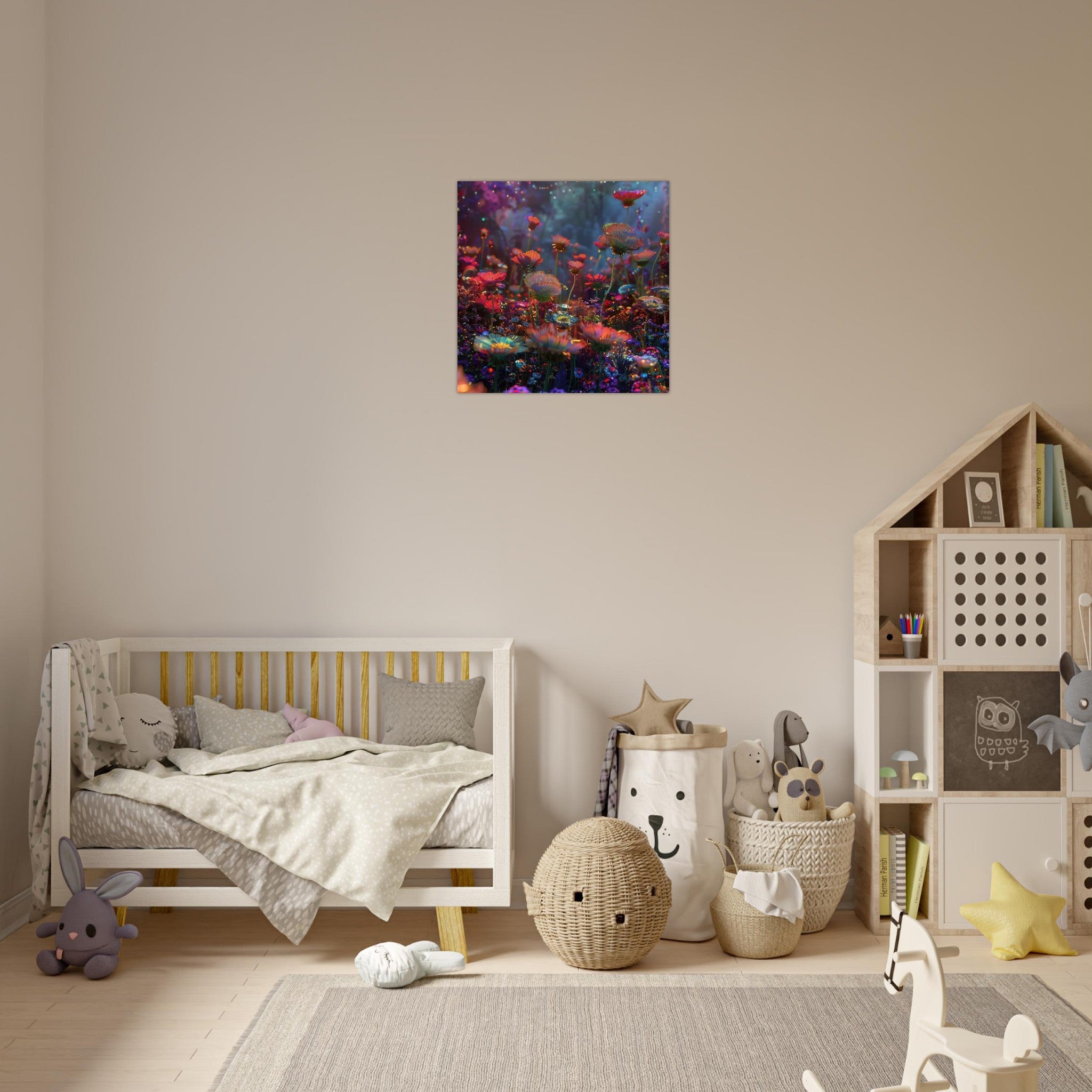 Aluminum Print Square - Colorfull Flower Art 13 - Shop Ai Art WebShop - Digital Art online Store