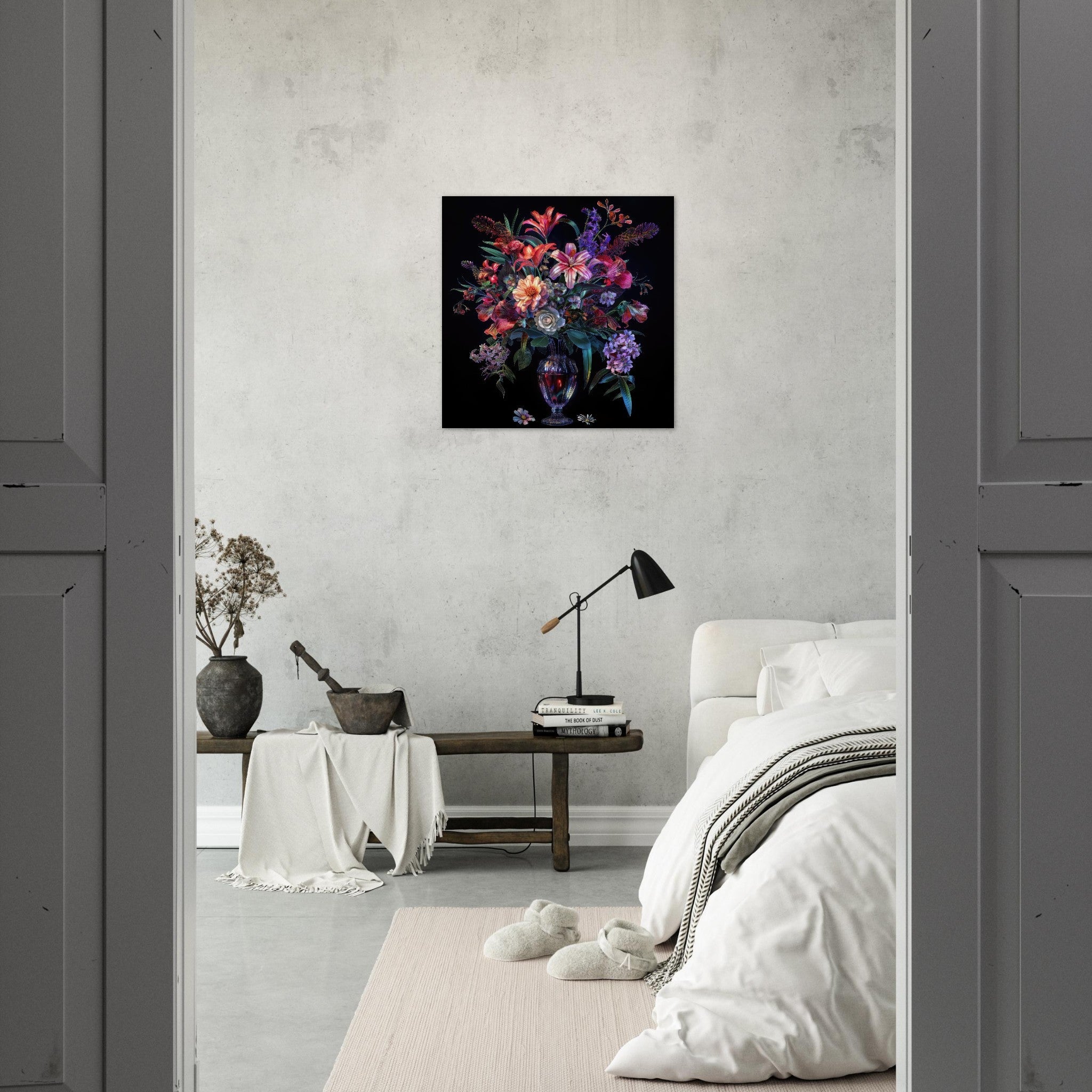 Aluminum Print Square - Colorfull Flower Art 14 - Shop Ai Art WebShop - Digital Art online Store