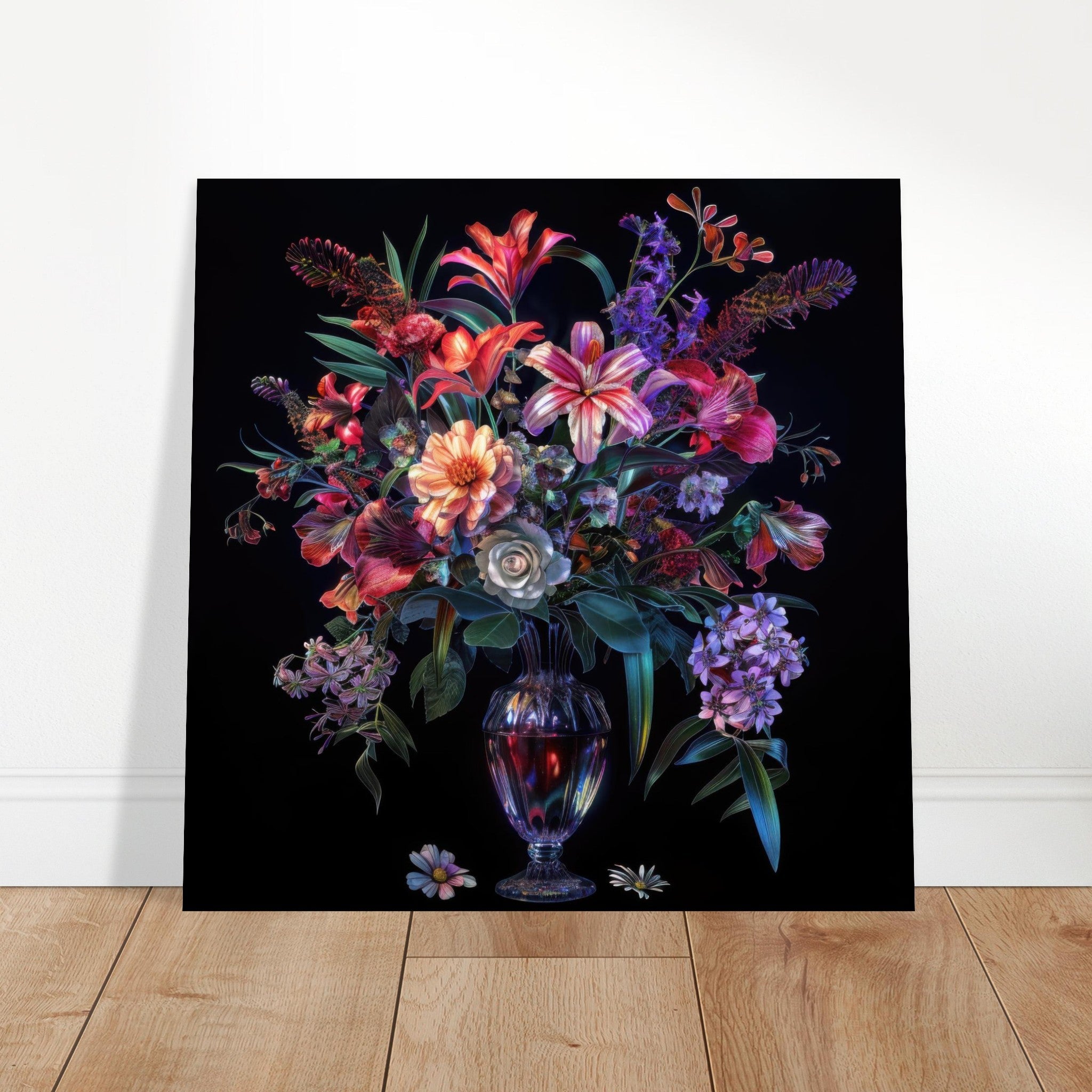 Aluminum Print Square - Colorfull Flower Art 14 - Shop Ai Art WebShop - Digital Art online Store