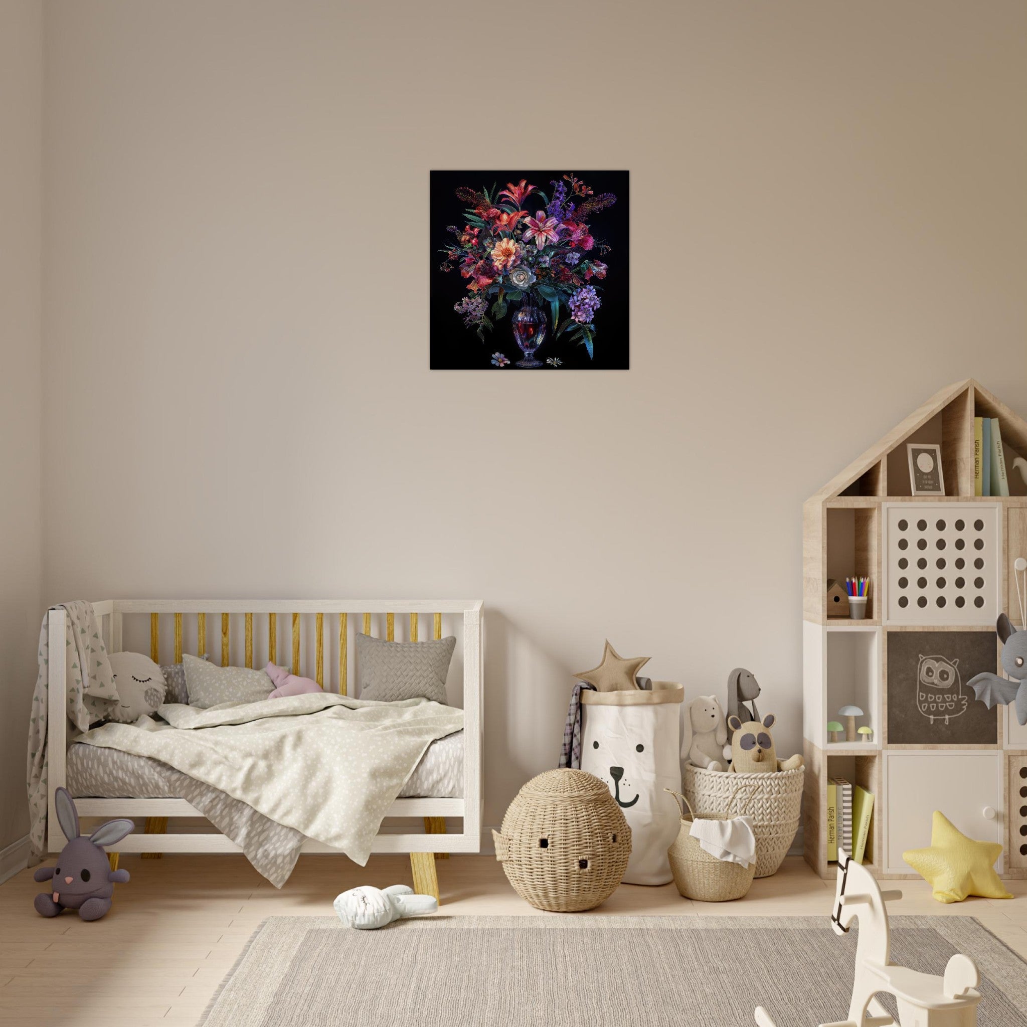 Aluminum Print Square - Colorfull Flower Art 14 - Shop Ai Art WebShop - Digital Art online Store