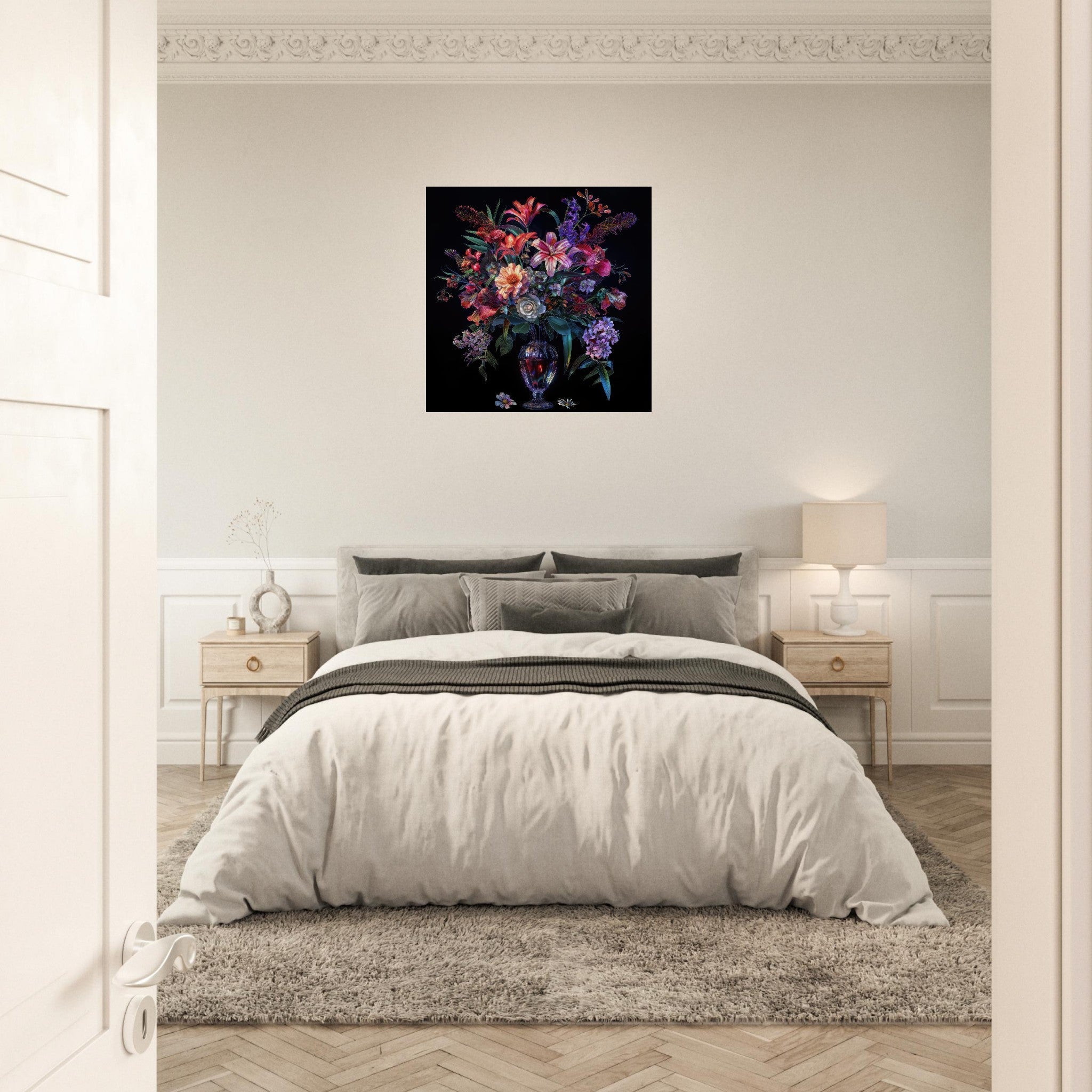 Aluminum Print Square - Colorfull Flower Art 14 - Shop Ai Art WebShop - Digital Art online Store