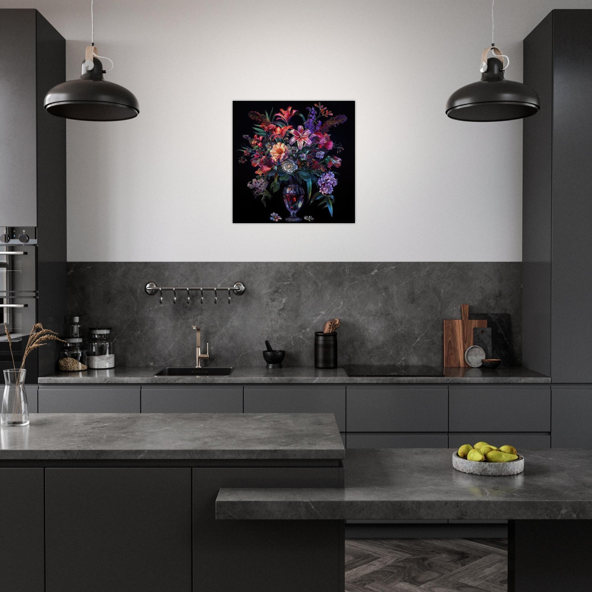 Aluminum Print Square - Colorfull Flower Art 14 - Shop Ai Art WebShop - Digital Art online Store