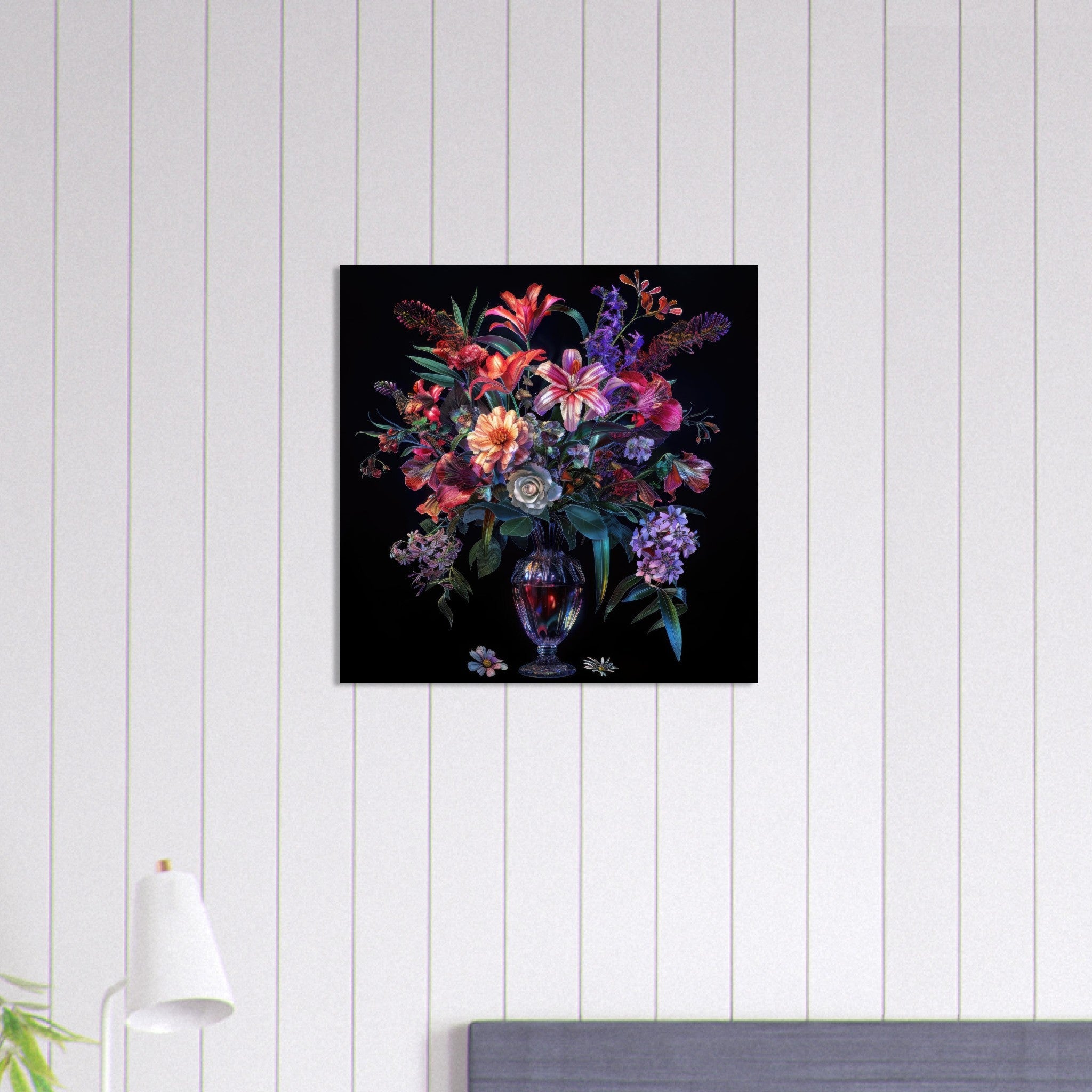 Aluminum Print Square - Colorfull Flower Art 14 - Shop Ai Art WebShop - Digital Art online Store