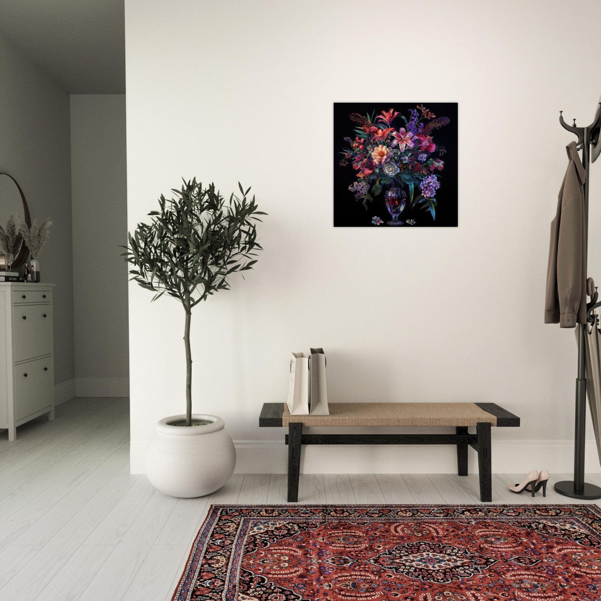 Aluminum Print Square - Colorfull Flower Art 14 - Shop Ai Art WebShop - Digital Art online Store