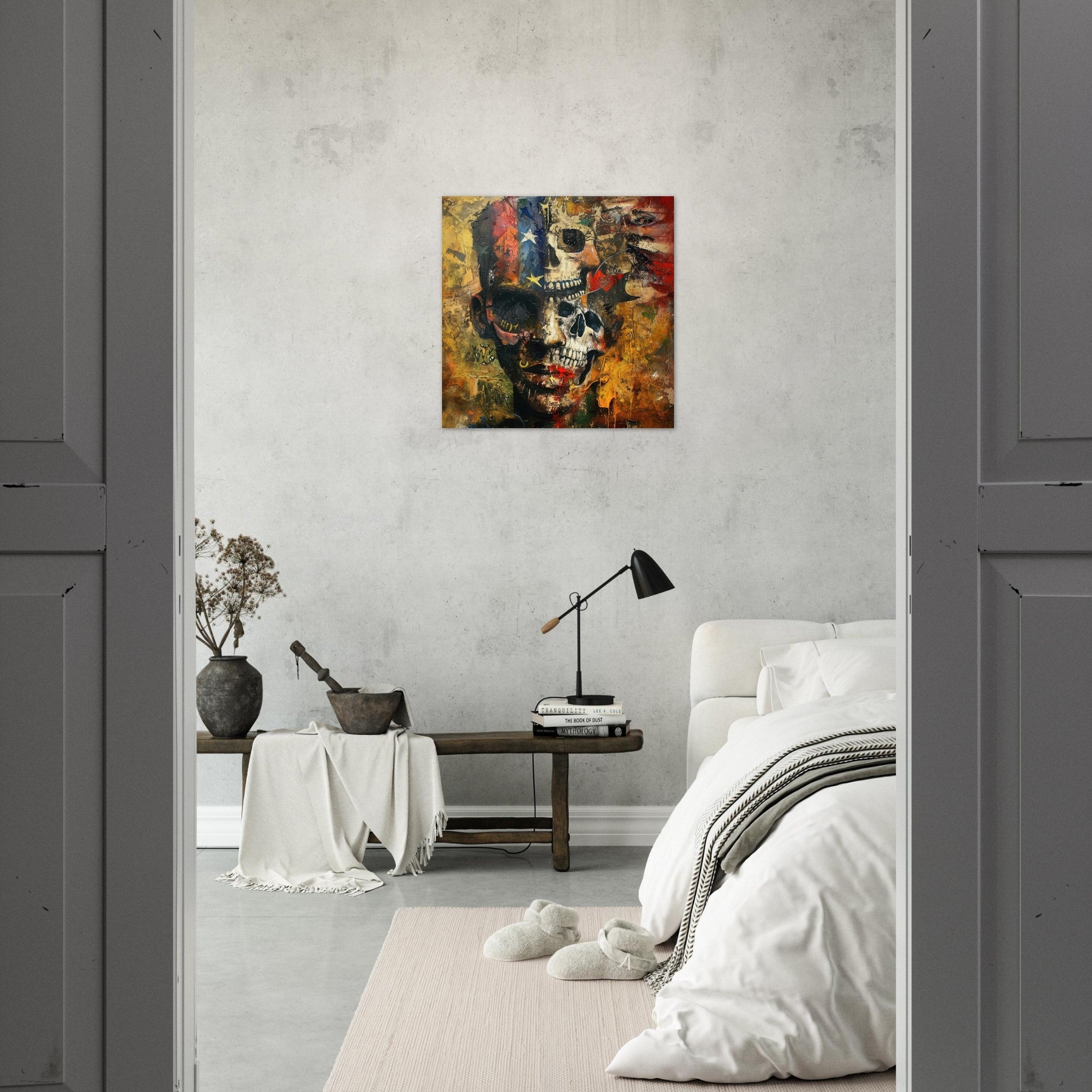 Aluminum Print Square - Expressionism art style American ancestors 2 - Shop Ai Art WebShop - Digital Art online Store