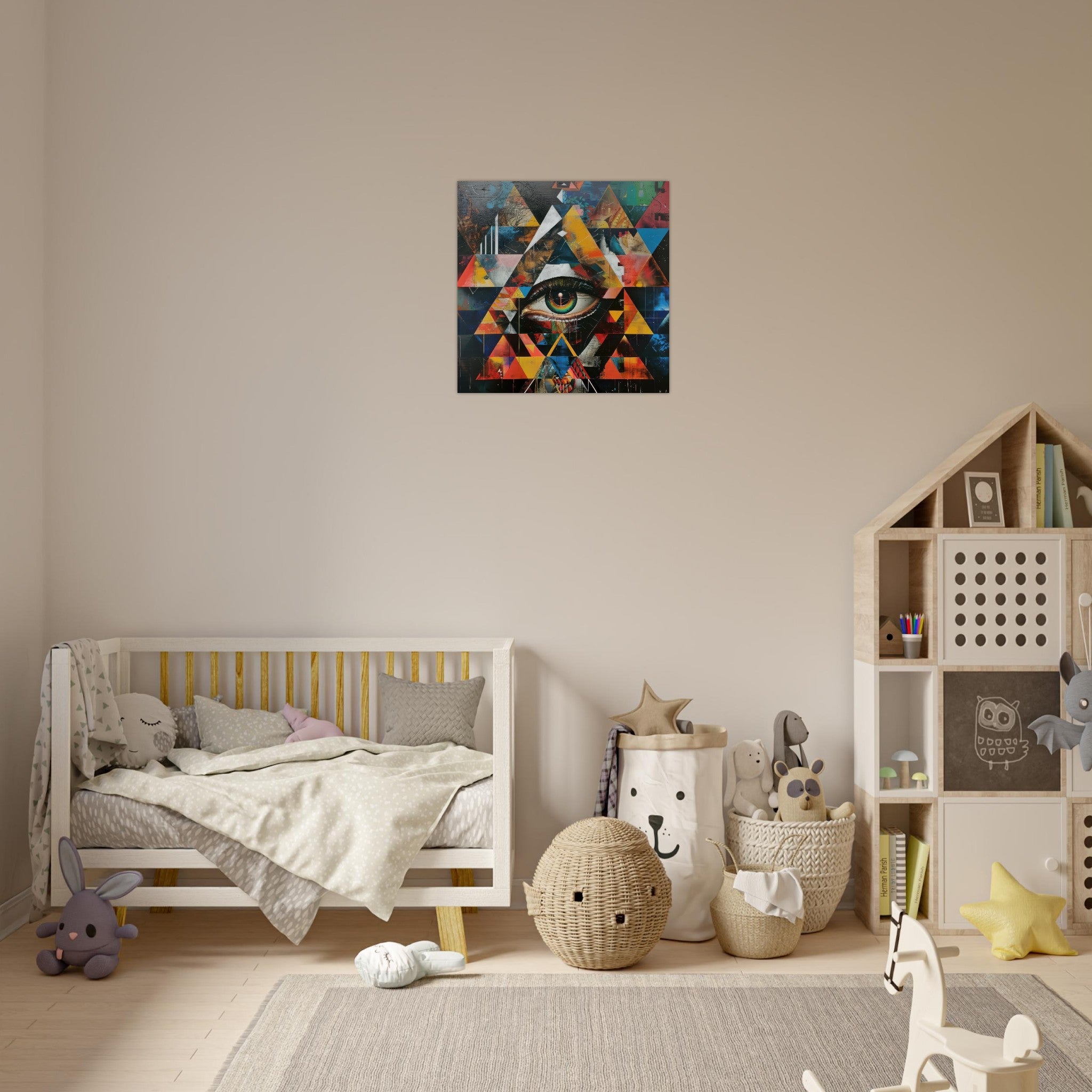 Aluminum Print Square - Eye of horus abstract style 6 - Shop Ai Art WebShop - Digital Art online Store