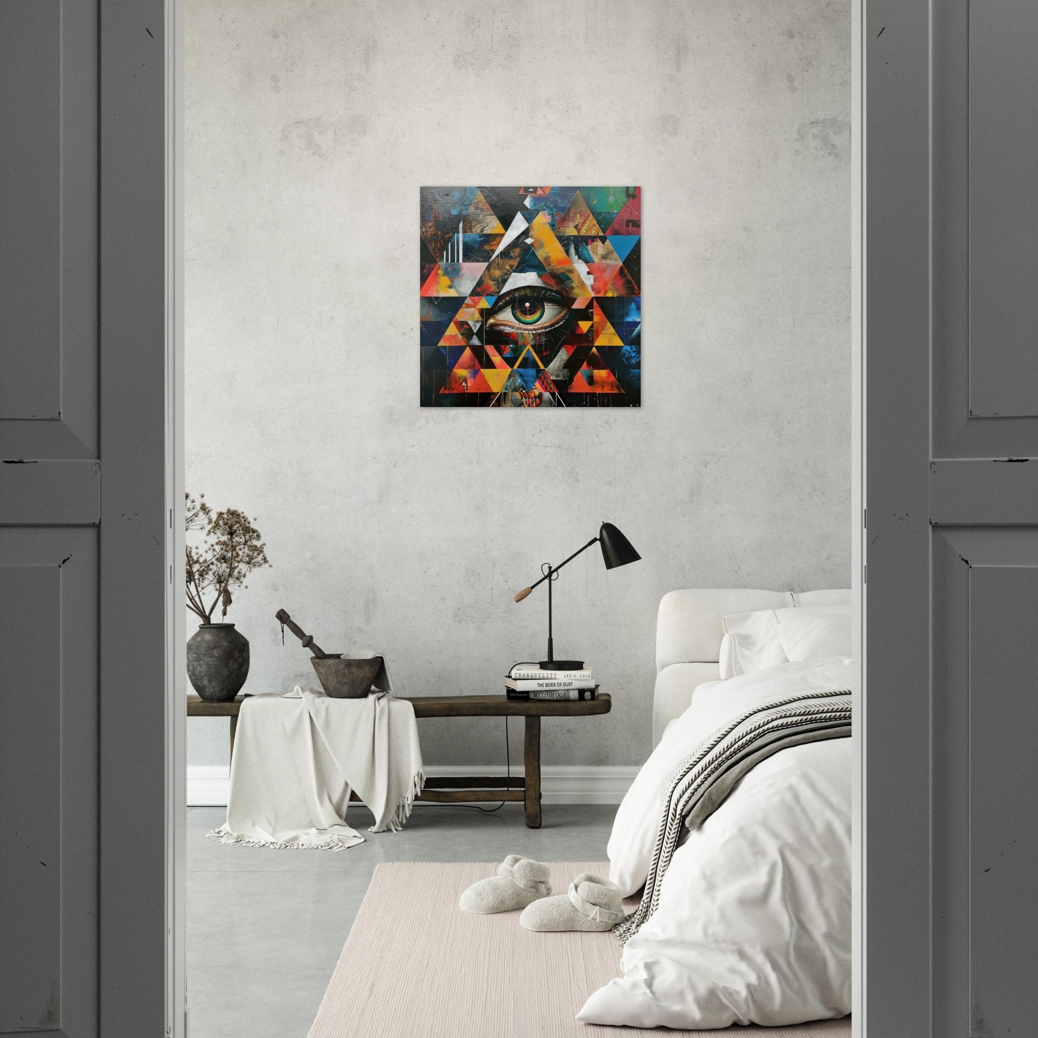 Aluminum Print Square - Eye of horus abstract style 6 - Shop Ai Art WebShop - Digital Art online Store