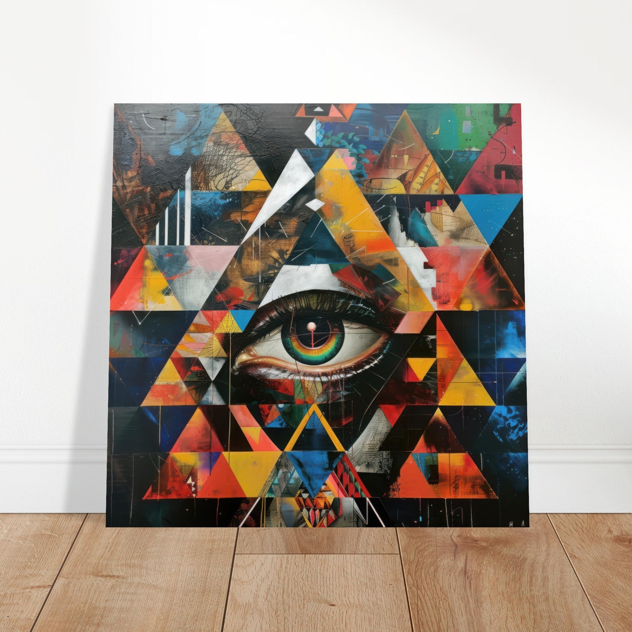 Aluminum Print Square - Eye of horus abstract style 6 - Shop Ai Art WebShop - Digital Art online Store