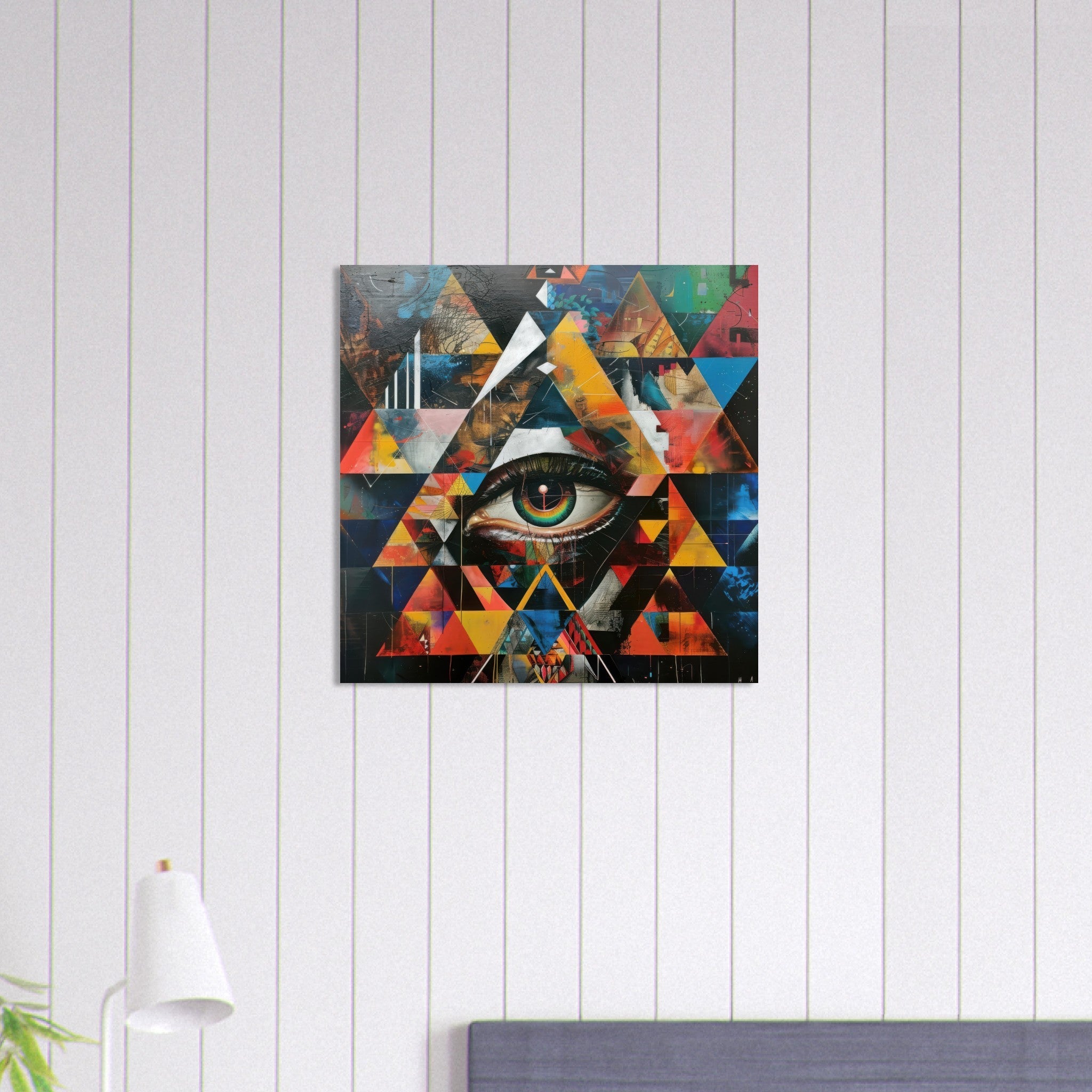 Aluminum Print Square - Eye of horus abstract style 6 - Shop Ai Art WebShop - Digital Art online Store