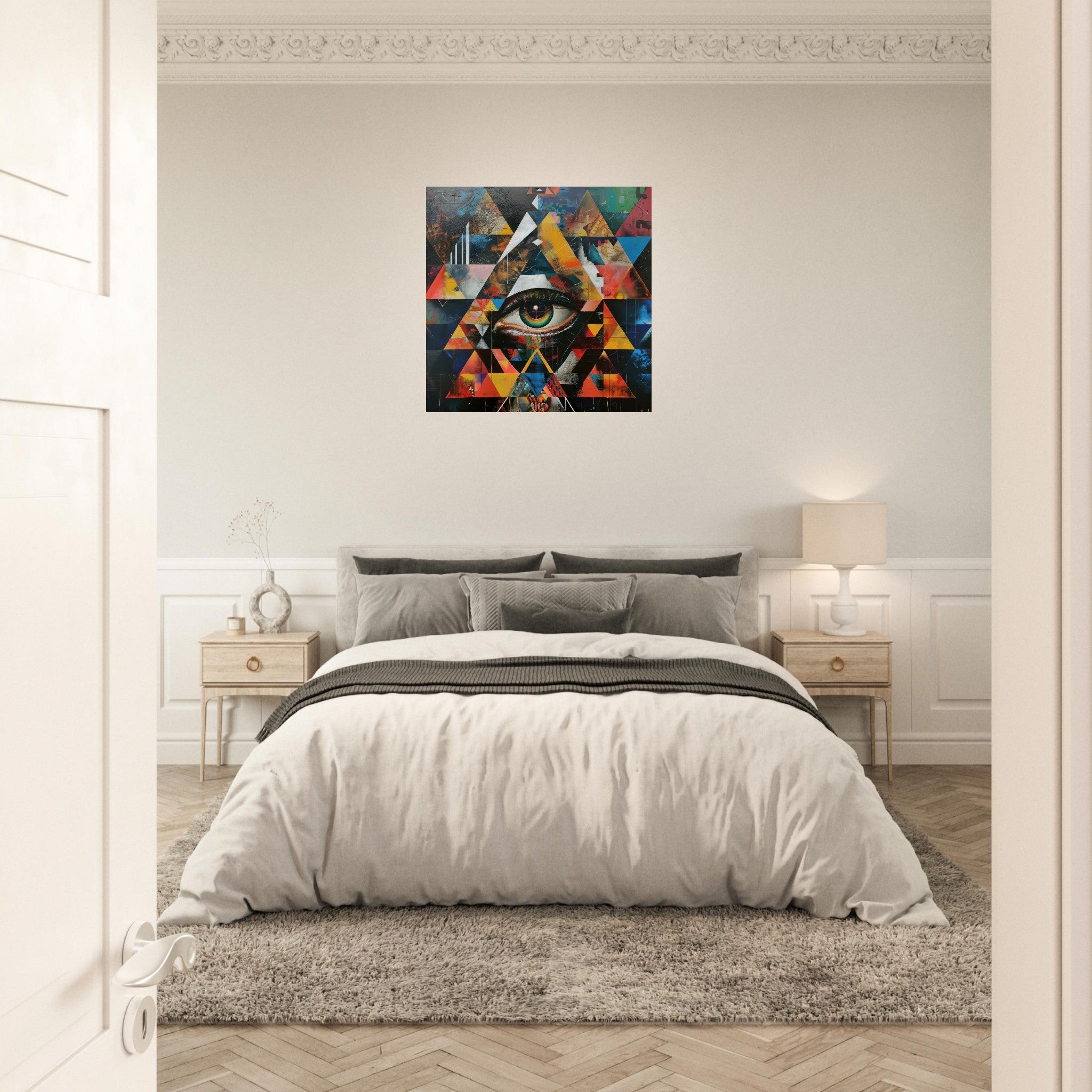 Aluminum Print Square - Eye of horus abstract style 6 - Shop Ai Art WebShop - Digital Art online Store