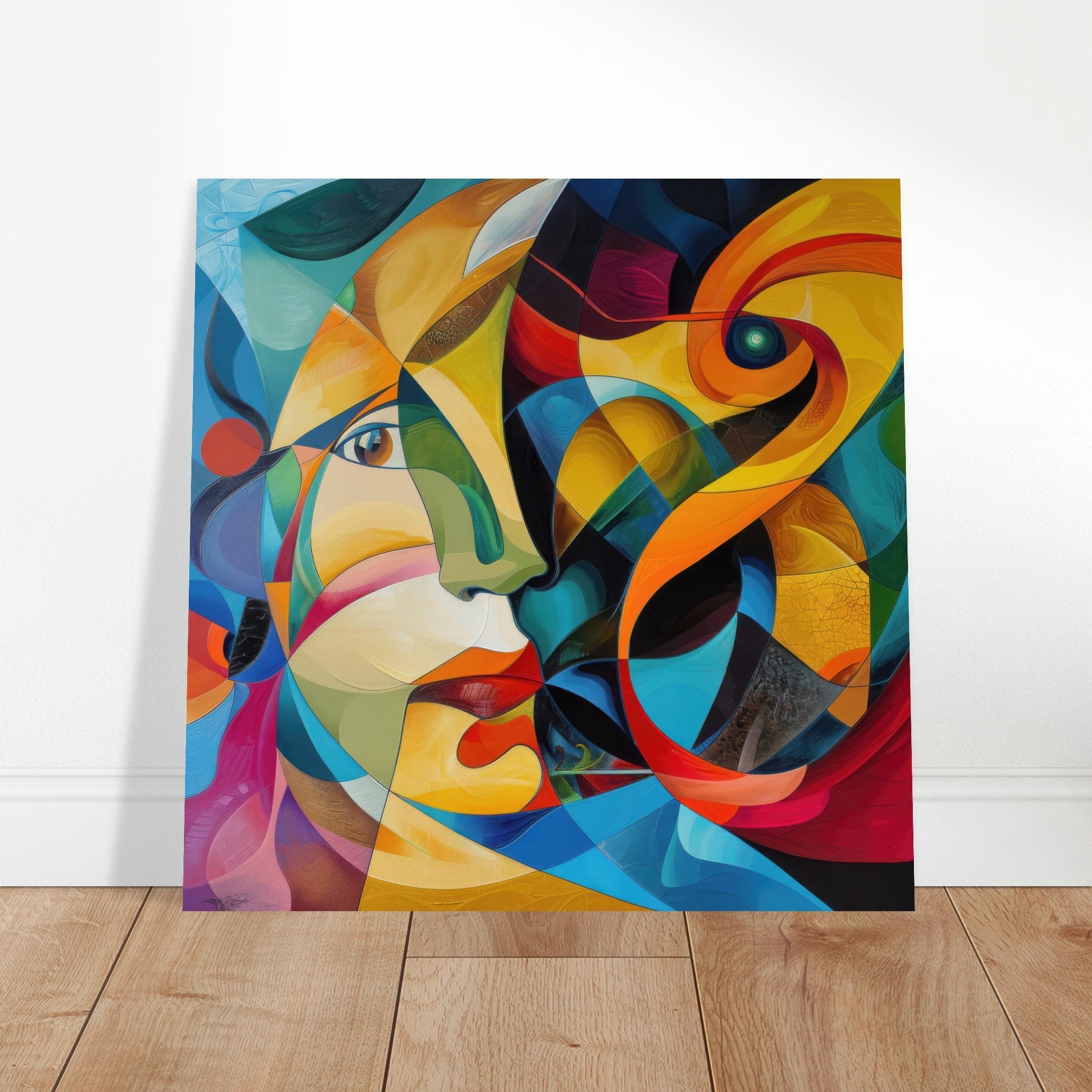 Aluminum Print Square - Face of the moon abstract art style - Shop Ai Art WebShop - Digital Art online Store