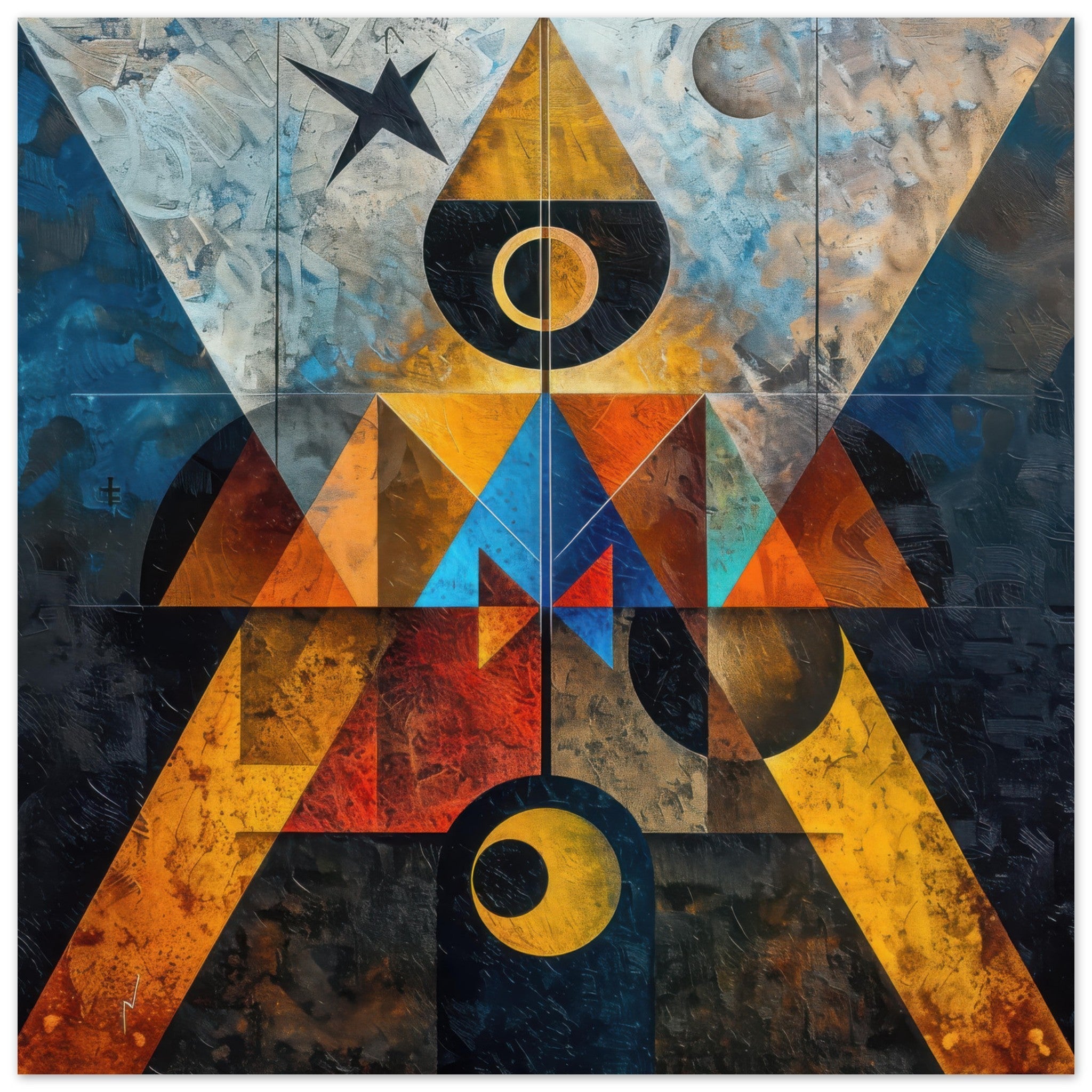 Aluminum Print Square - Free your mind abstract style - Shop Ai Art WebShop - Digital Art online Store