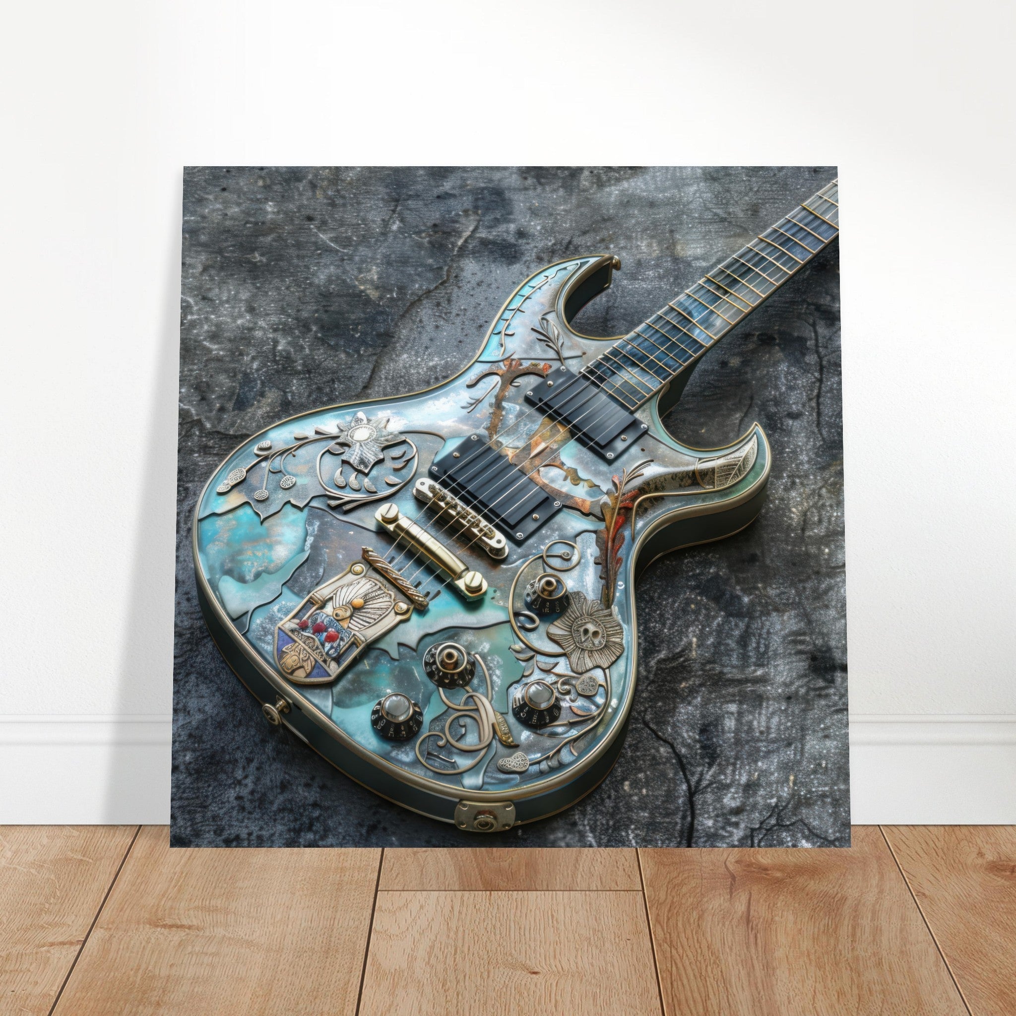 Aluminum Print Square - Guitar Art - Shop Ai Art WebShop - Digital Art online Store