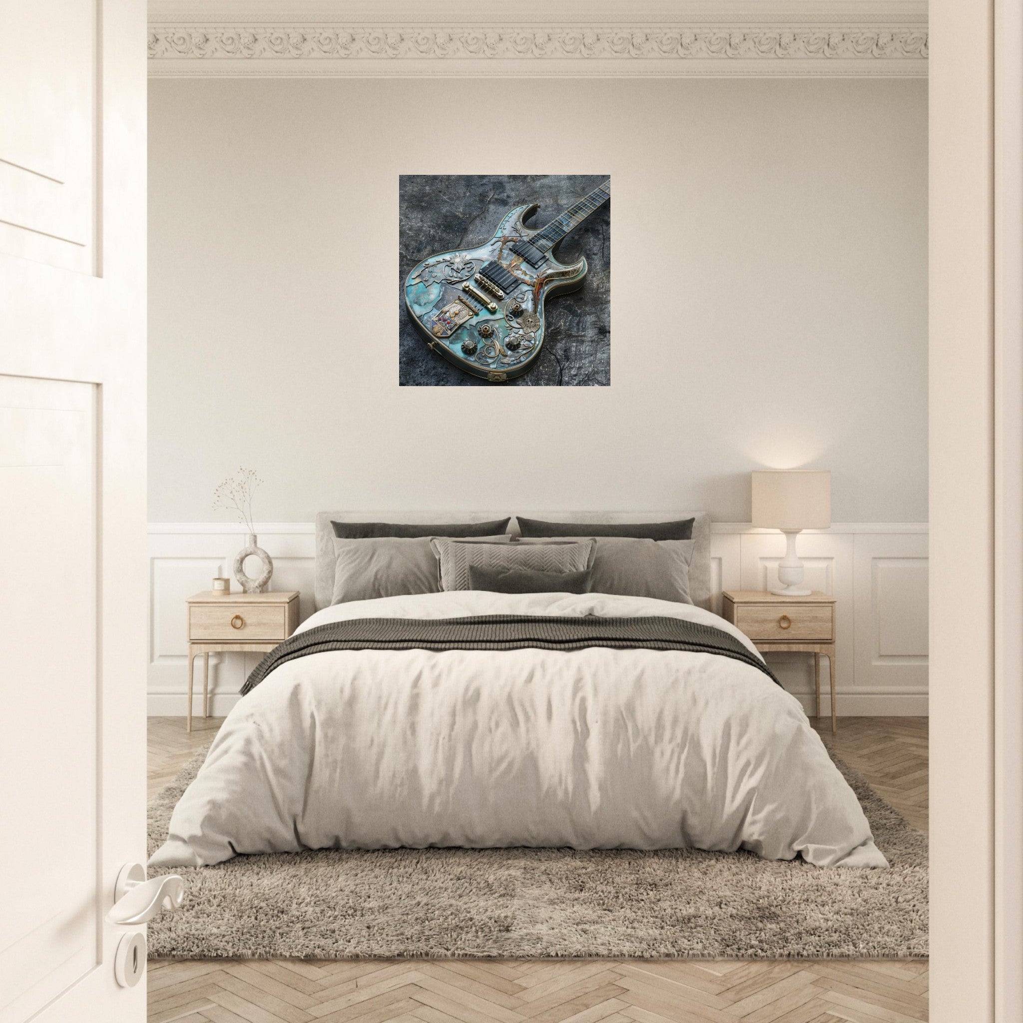 Aluminum Print Square - Guitar Art - Shop Ai Art WebShop - Digital Art online Store