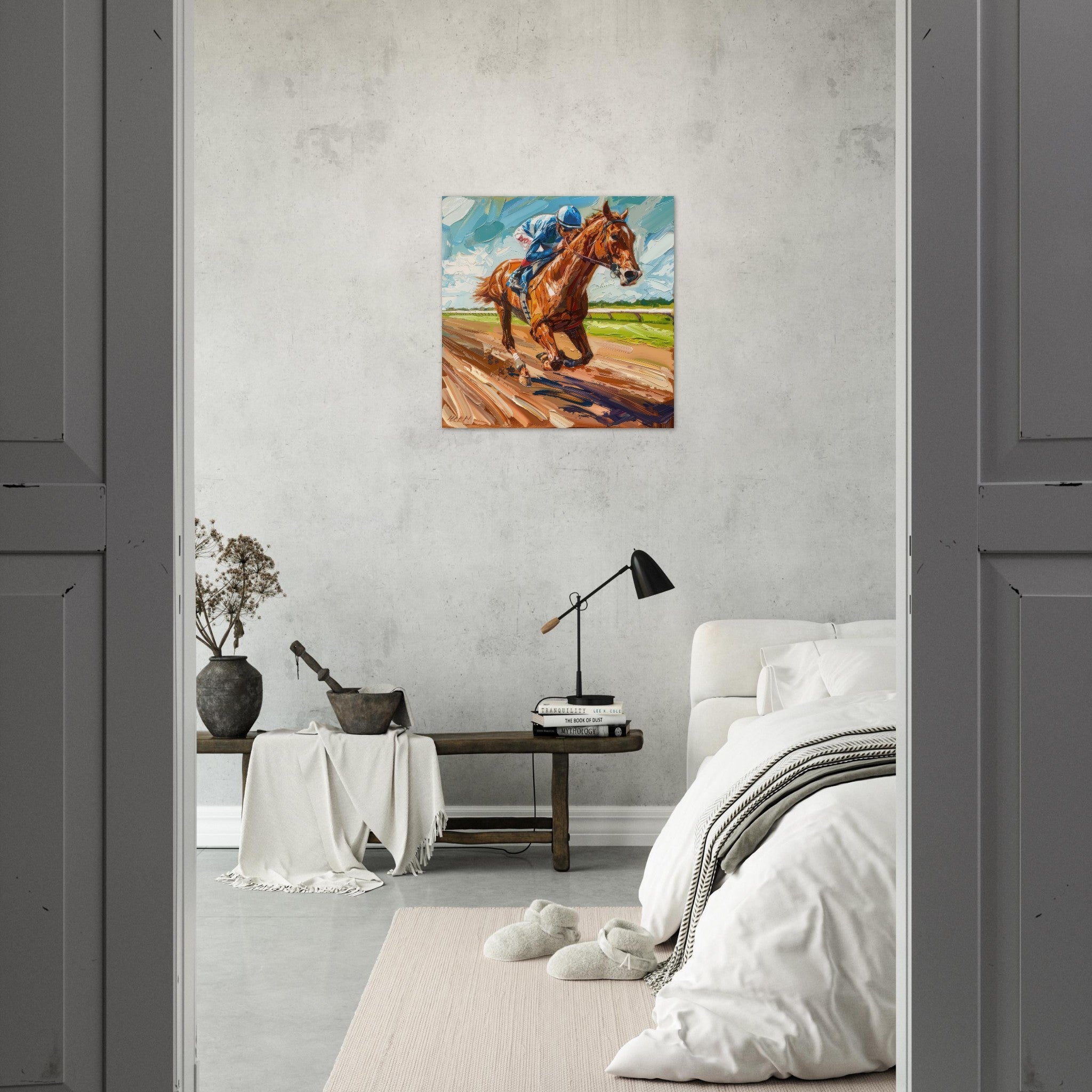 Aluminum Print Square - Horse Racing - Shop Ai Art WebShop - Digital Art online Store