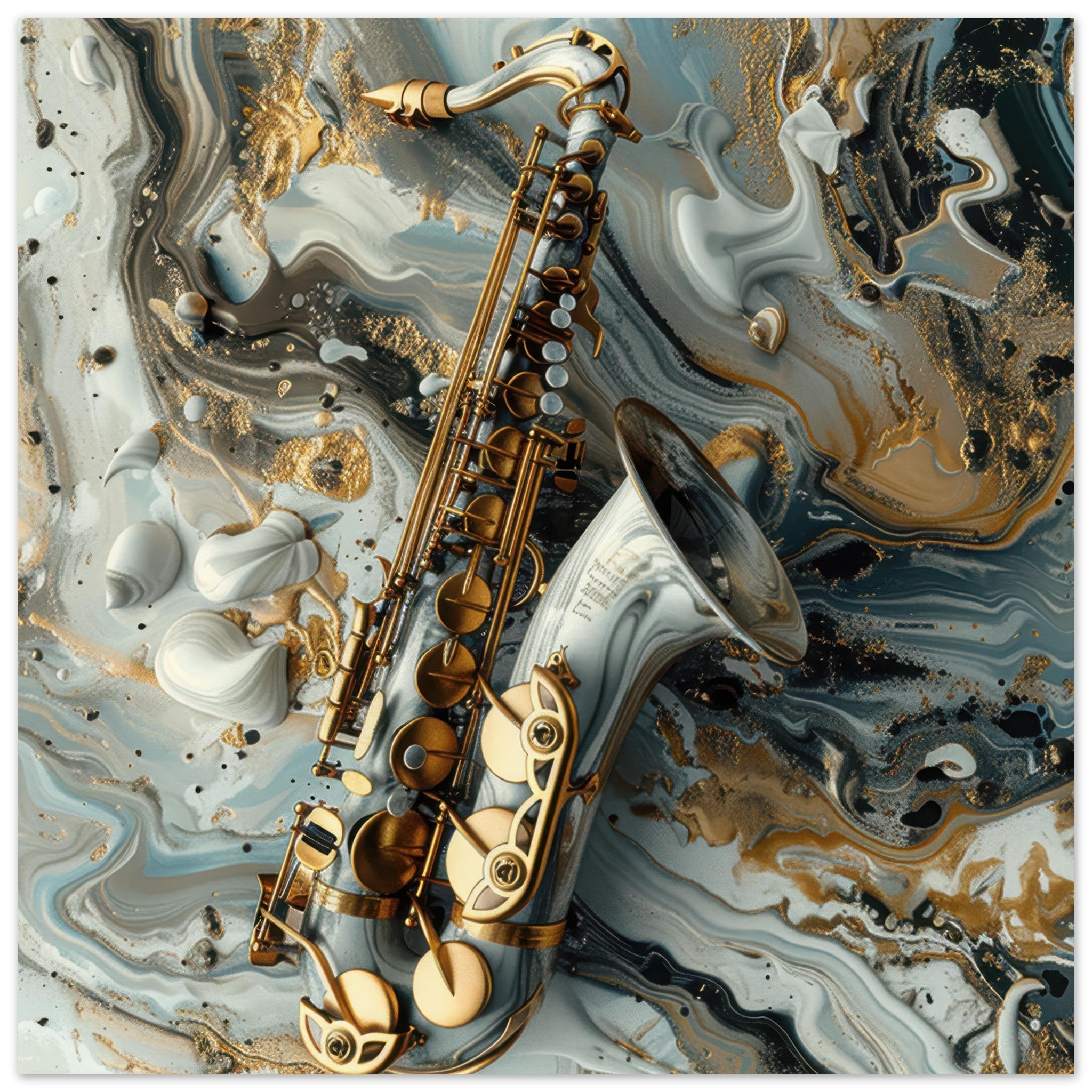 Aluminum Print Square - Music Art 2 - Shop Ai Art WebShop - Digital Art online Store
